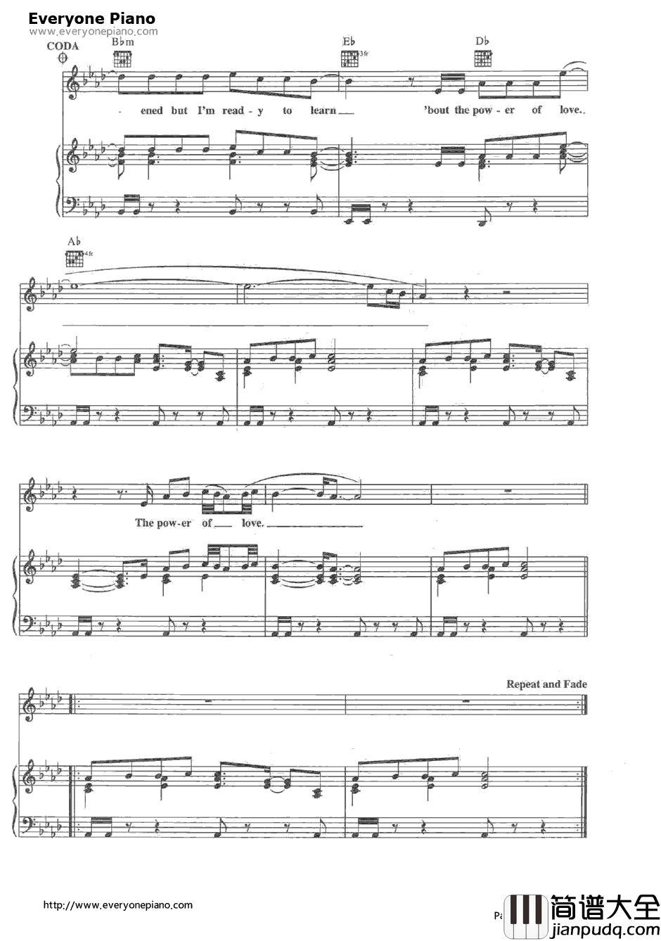 The_Powero_fLove钢琴谱_CelineDion