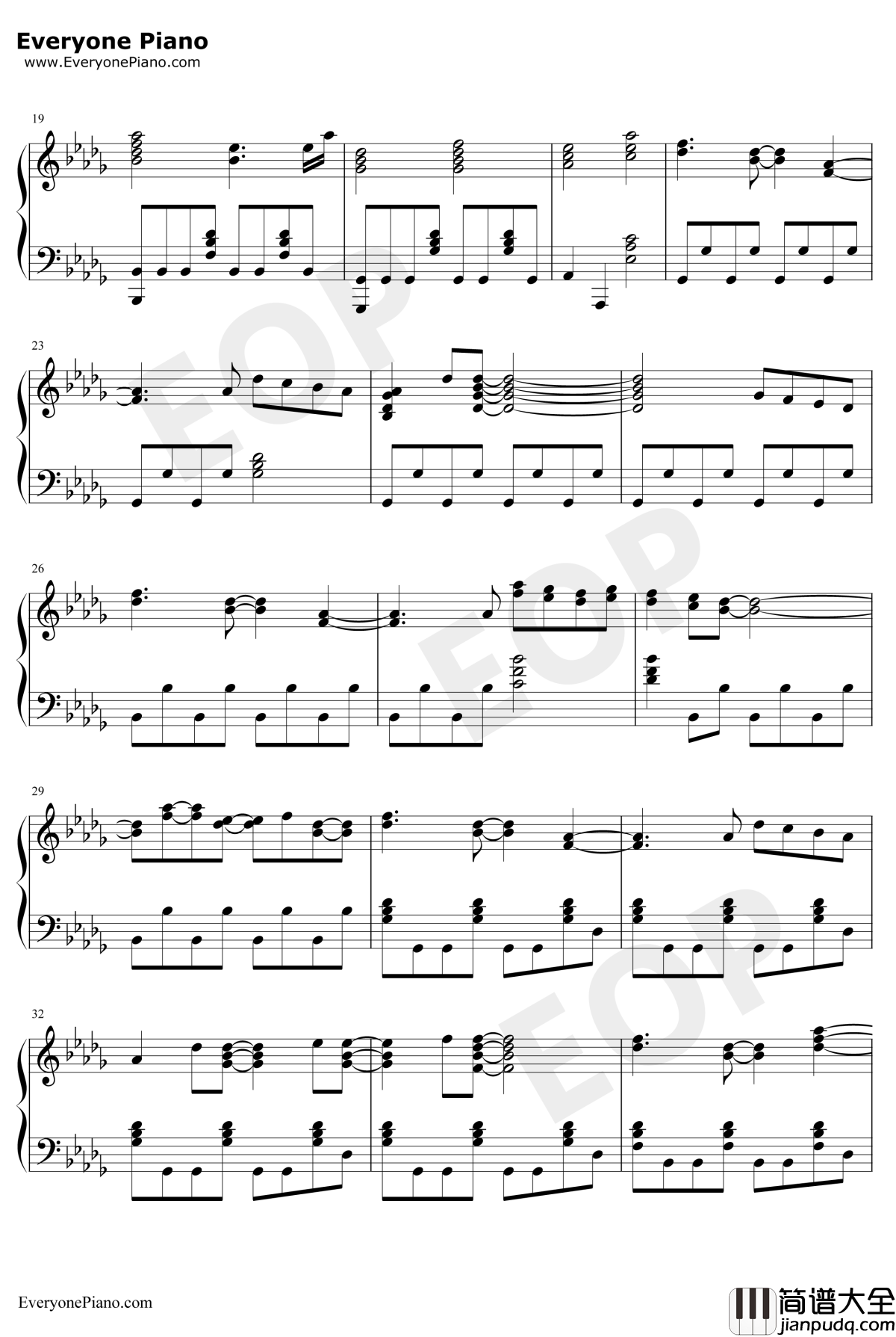 I_Swear钢琴谱_sweet_ARMS_约会大作战第三季OP
