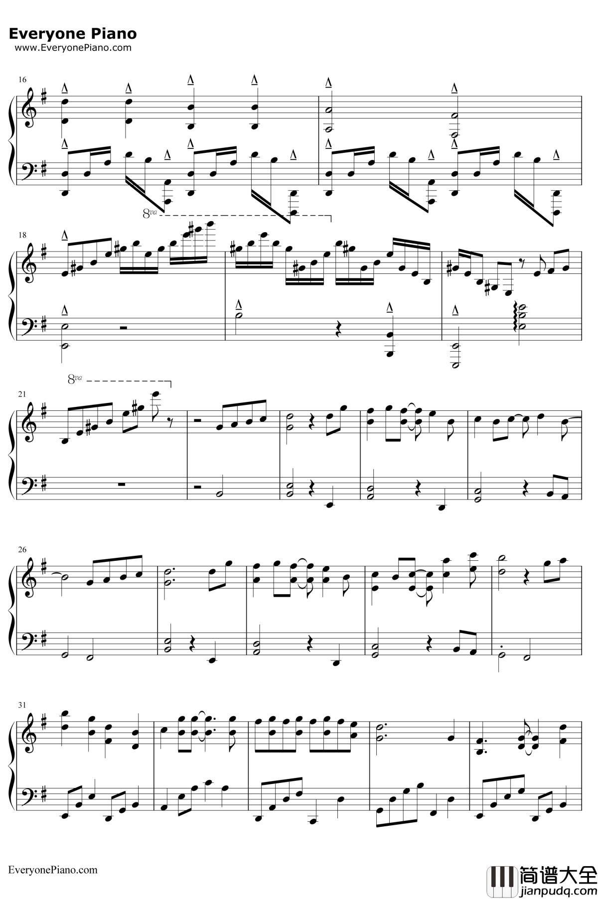化蝶钢琴谱__何韵诗