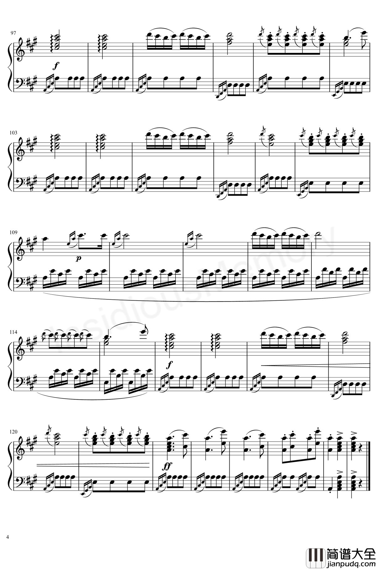 土耳其进行曲钢琴谱_莫扎特