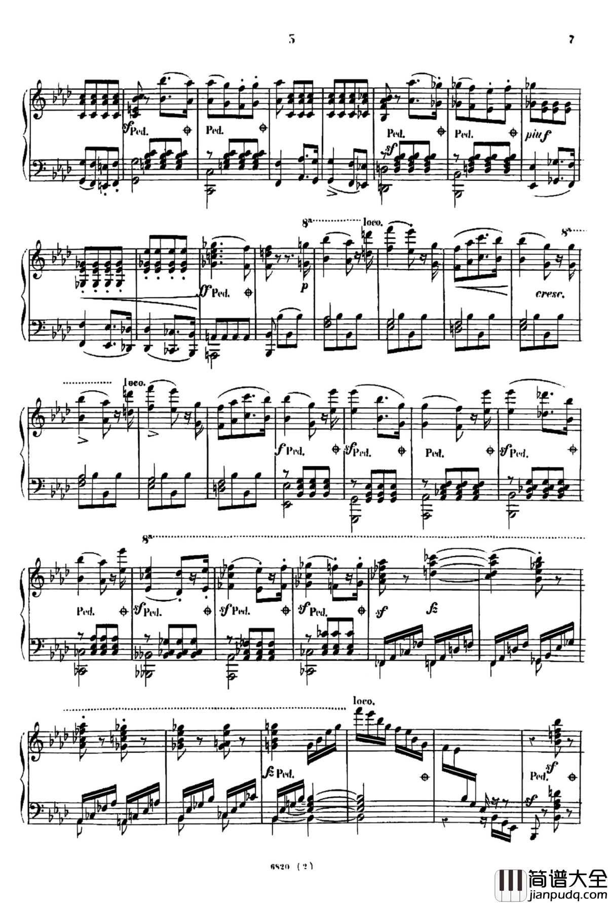 降A大调夜曲_心愿_Op.604__No.2钢琴谱_车尔尼_Czerny