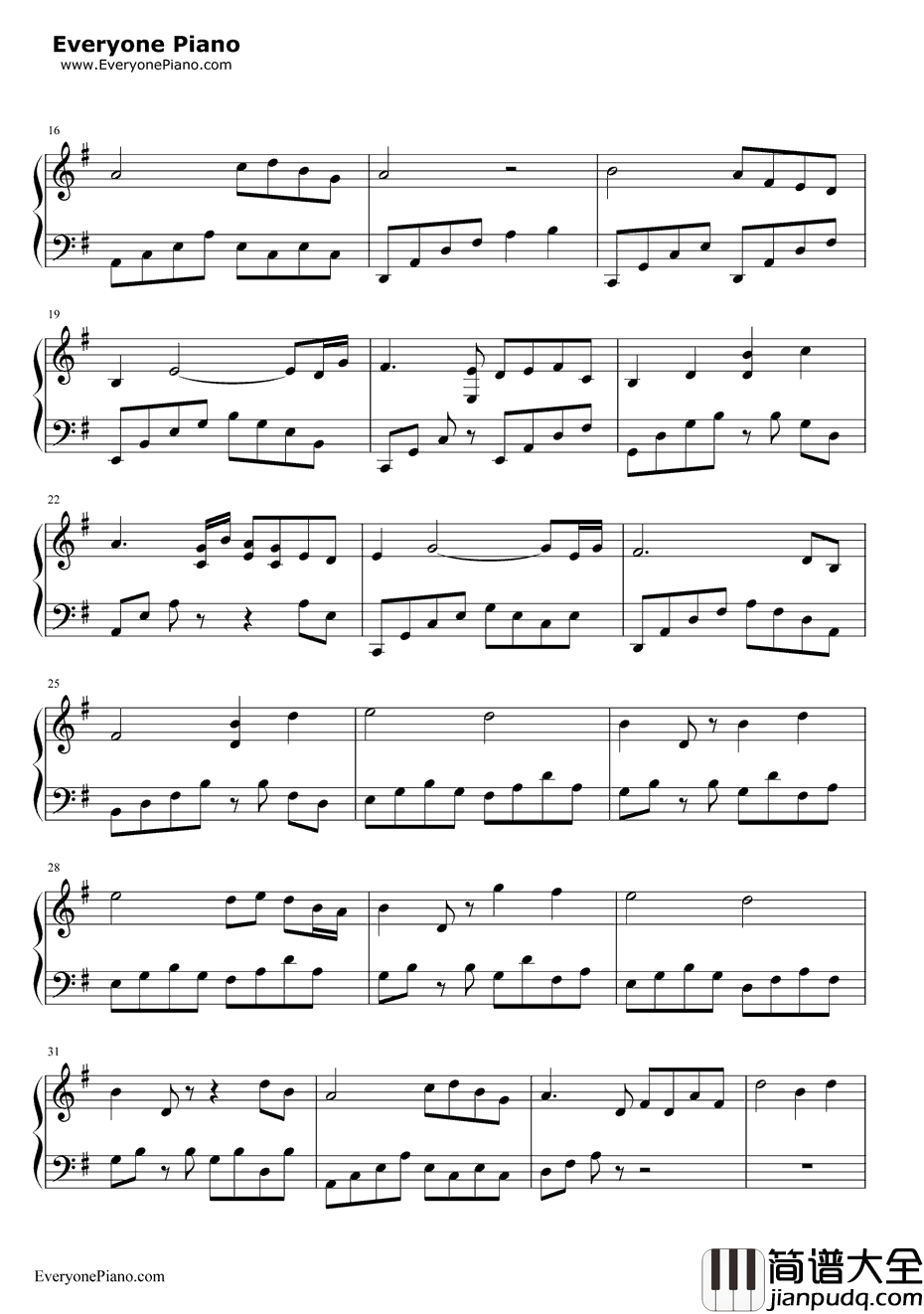 夜莺钢琴谱_雅尼Yanni_Nightingale