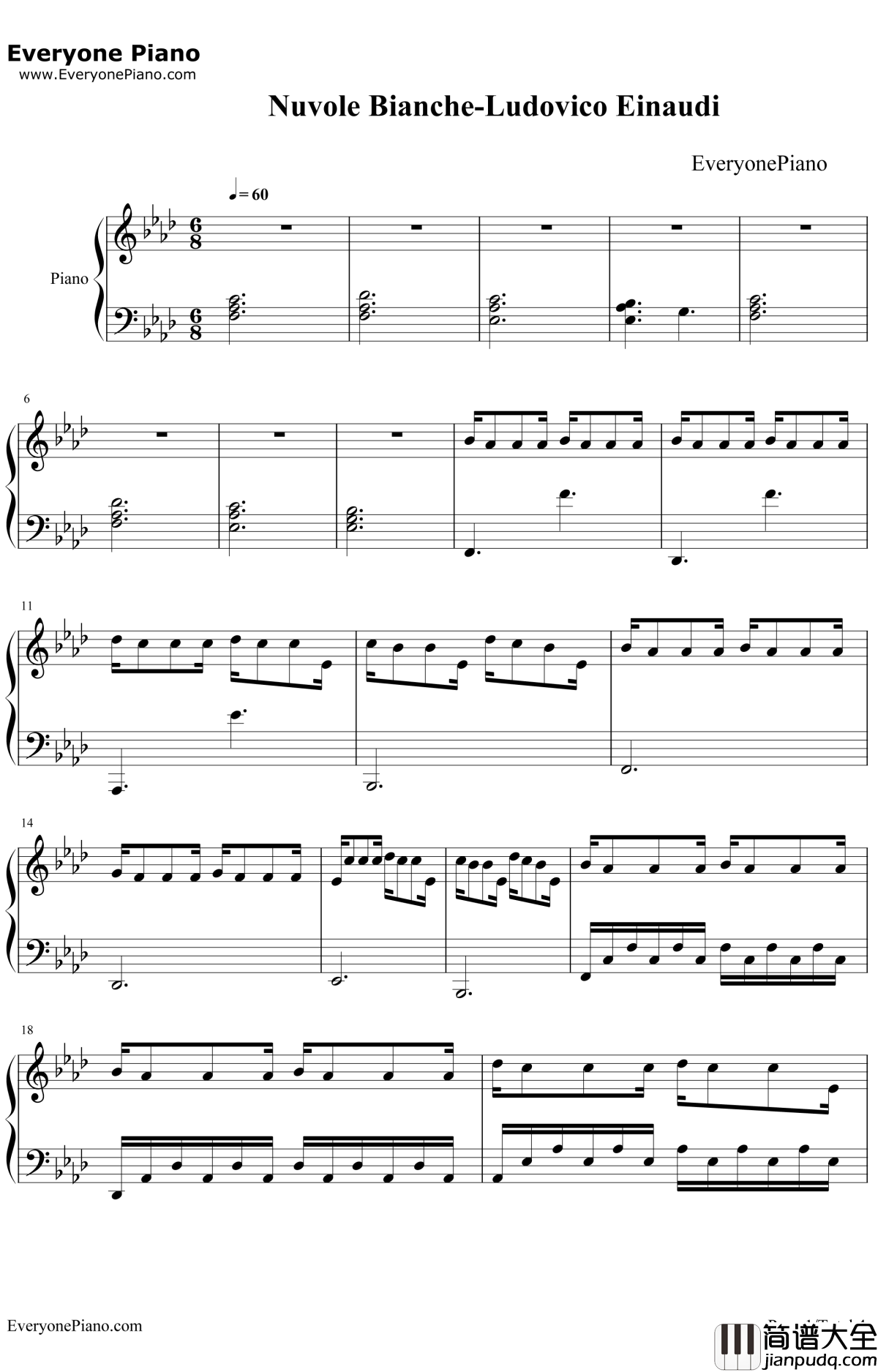 Nuvole_Bianche钢琴谱__Ludovico_Einaudi