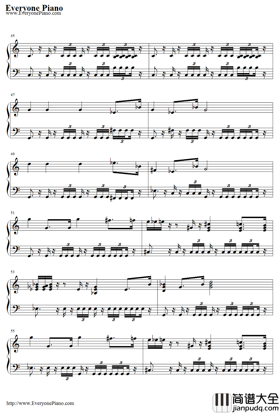 The_Imperial_March钢琴谱_JohnWilliams_帝国进行曲_星球大战配乐