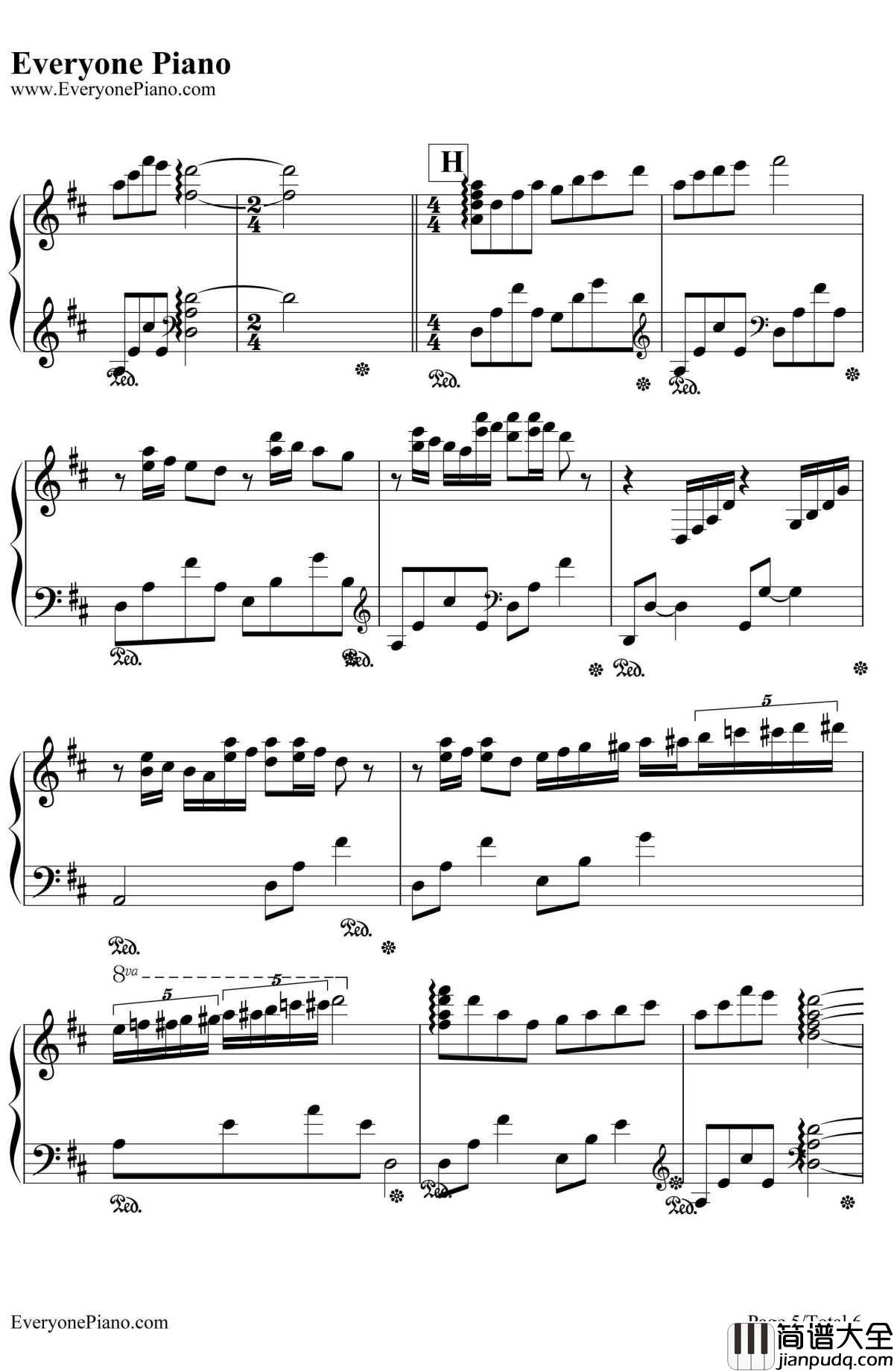 瓦妮莎的微笑钢琴谱_理查德.克莱德曼RichardClayderman