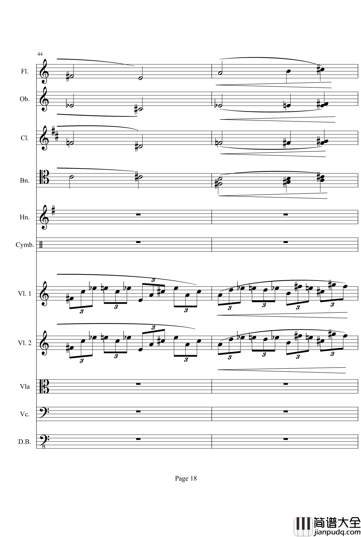 奏鸣曲之交响钢琴谱_第21首_Ⅰ_贝多芬_beethoven