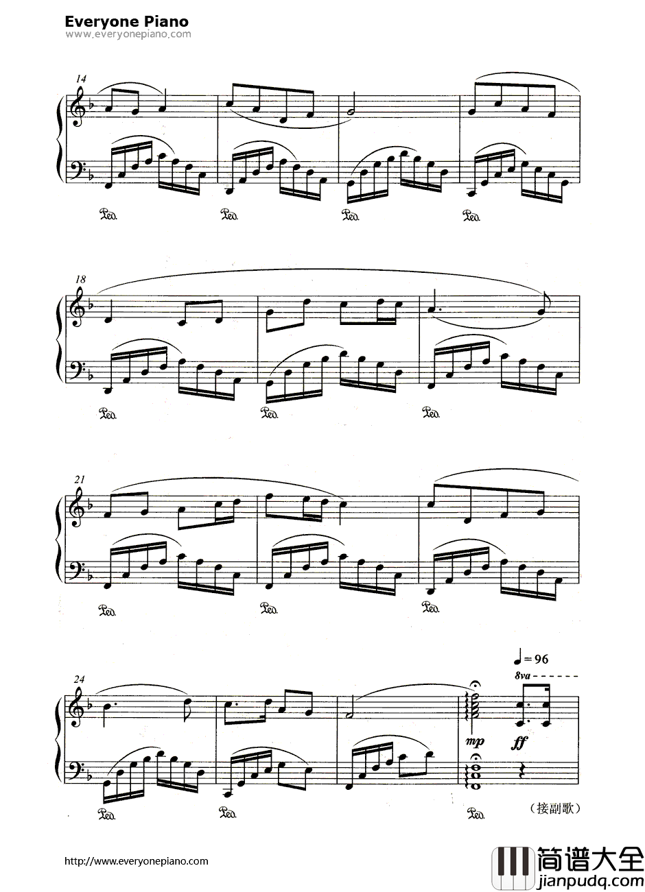 我的祖国钢琴谱_郭兰英__上甘岭_主题曲