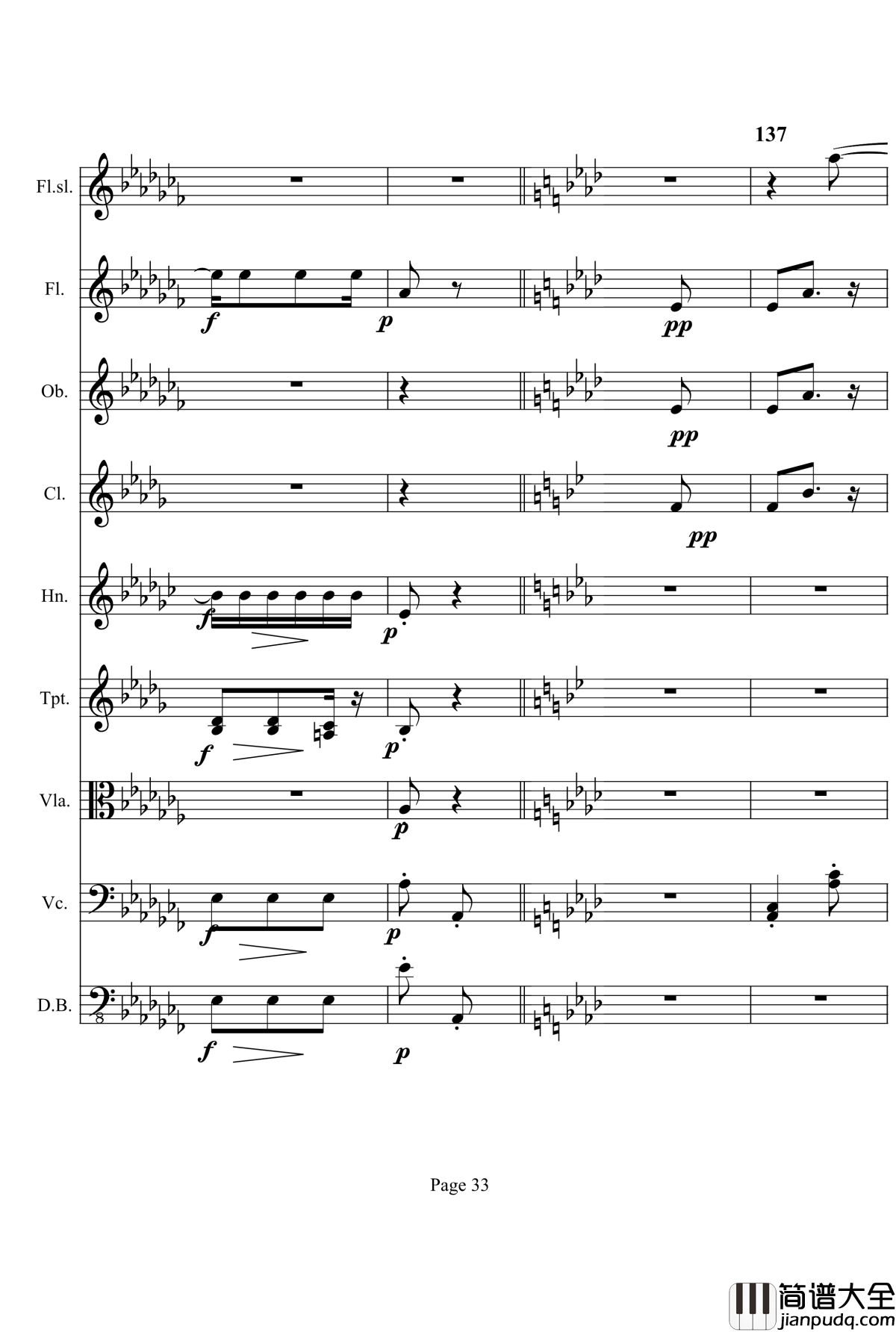 奏鸣曲之交响钢琴谱_第12首_Ⅰ_贝多芬_beethoven