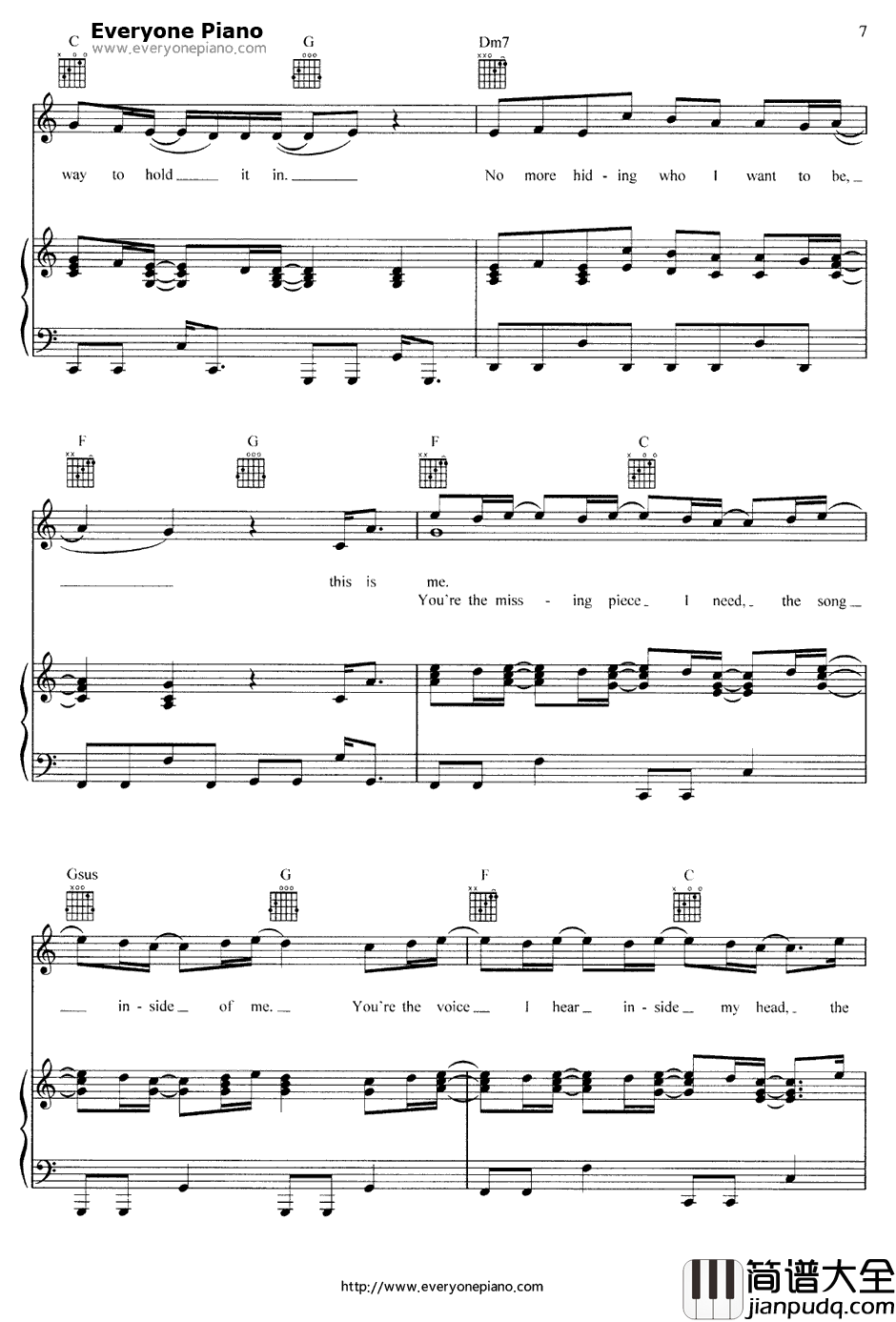 This_Is_Me钢琴谱_DemiLovato_摇滚夏令营插曲