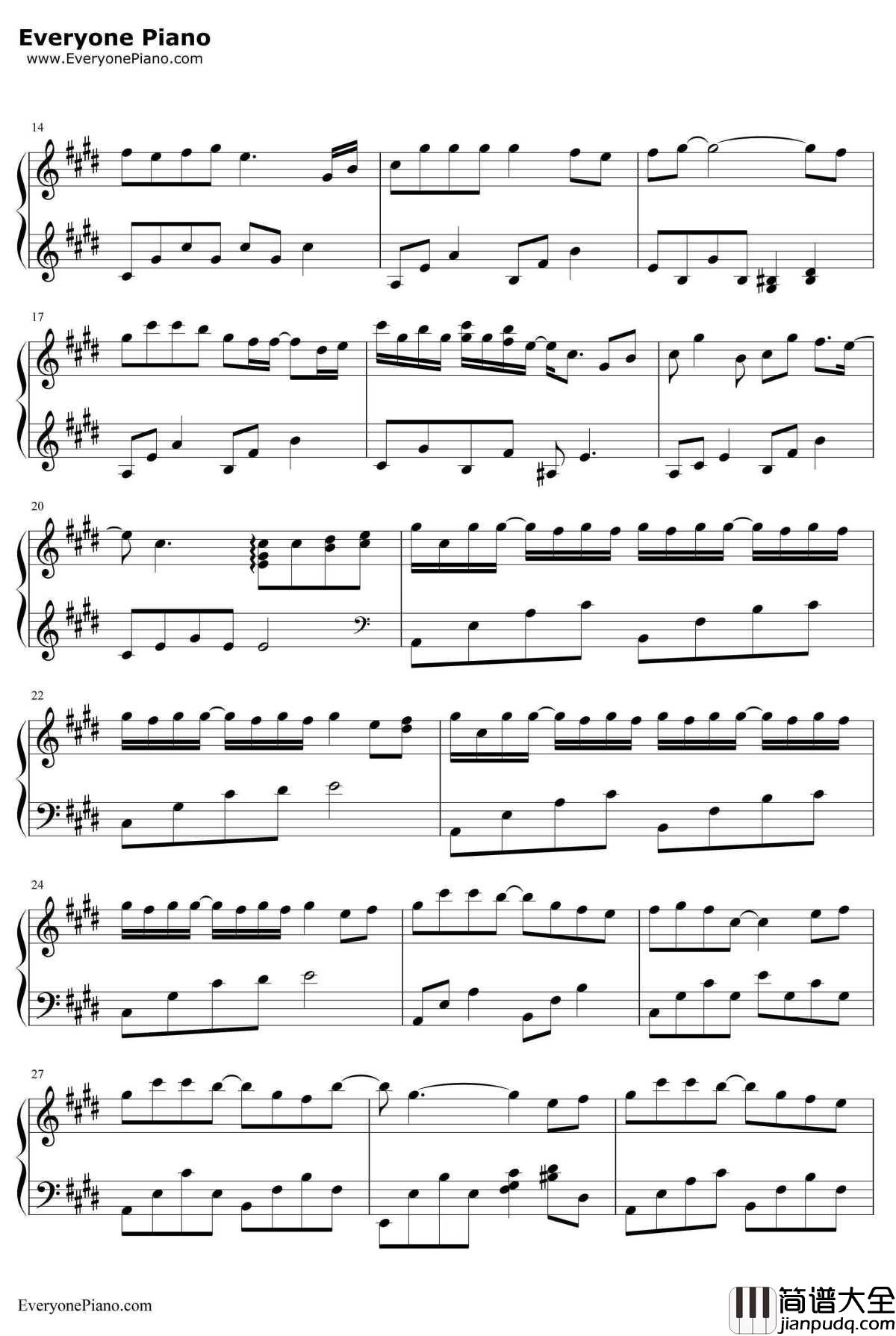 芊芊钢琴谱__回音哥