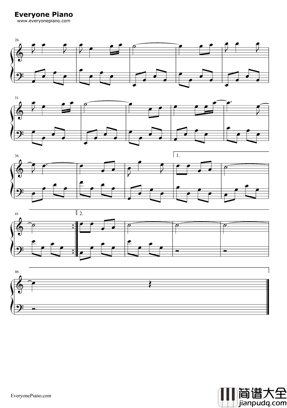奉献钢琴谱_张咪_公关小姐主题曲