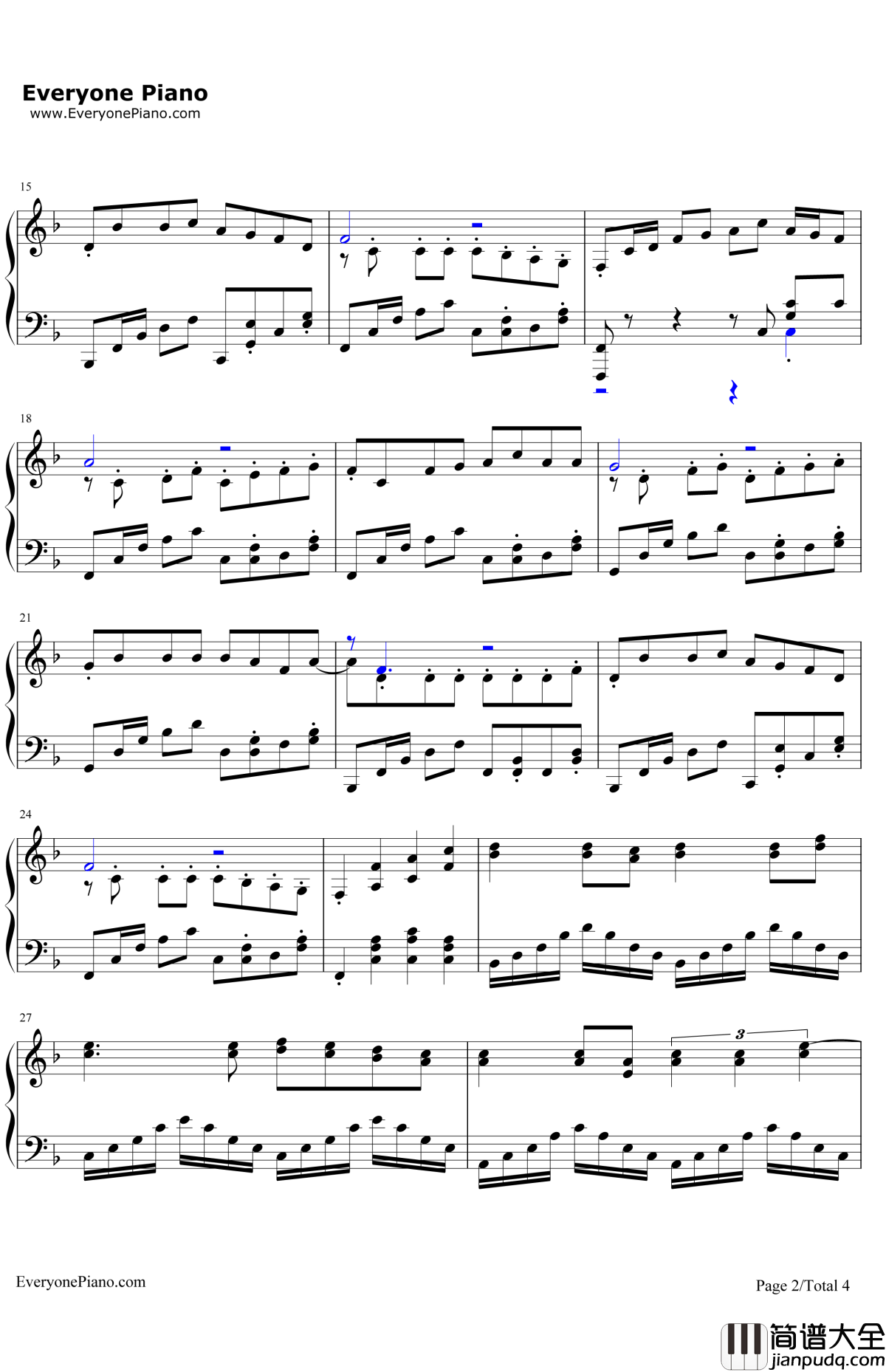 超级英雄钢琴谱_邓超_奔跑吧兄弟主题曲