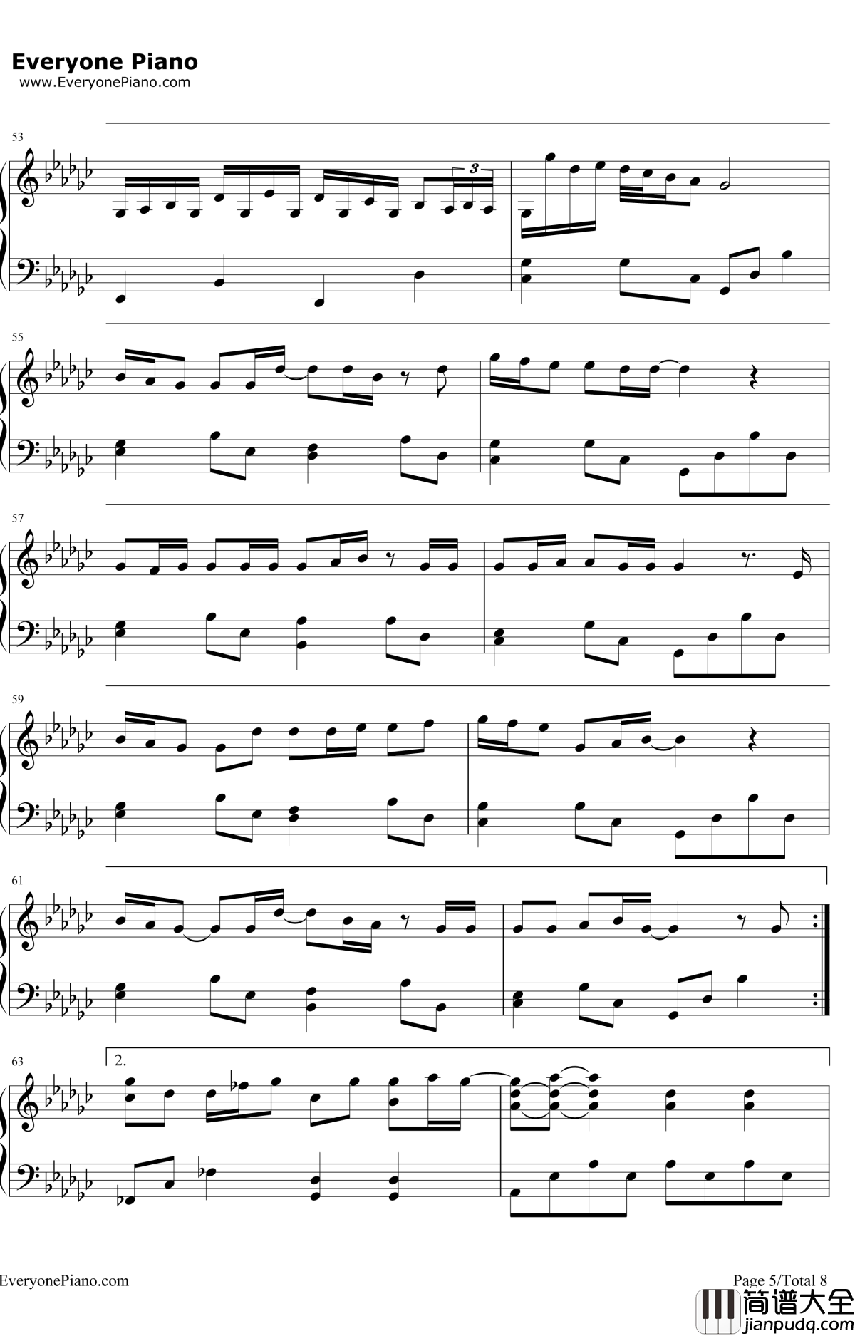 なんでもないや钢琴谱_RADWIMPS_电影_你的名字_片尾曲