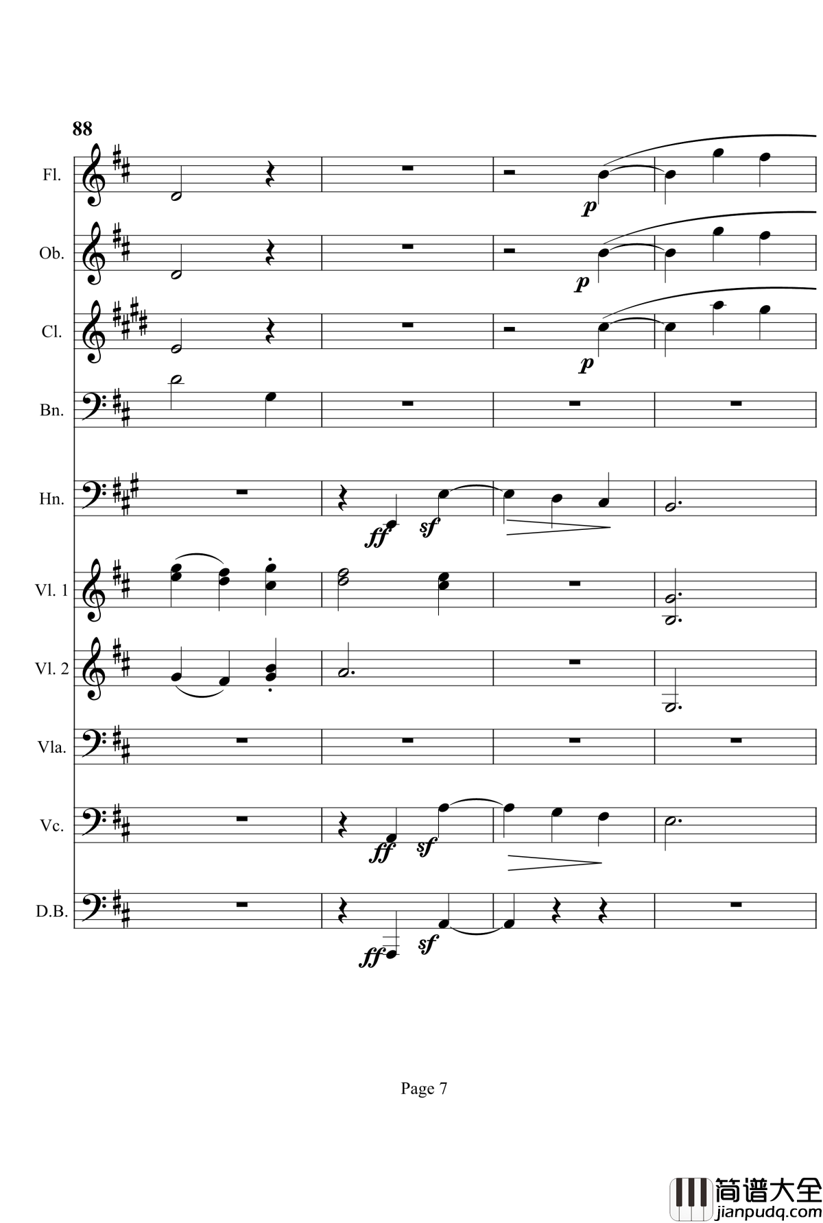 奏鸣曲之交响钢琴谱_第7首_Ⅲ_贝多芬_beethoven