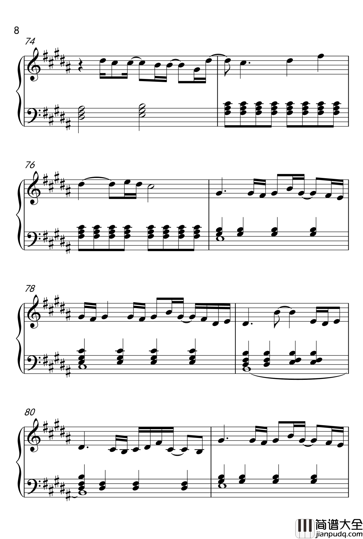 November_Rain_钢琴谱_枪炮玫瑰乐队
