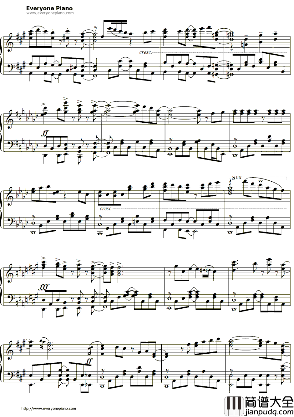 比翼の羽根钢琴谱_eufonius_缘之空主题曲
