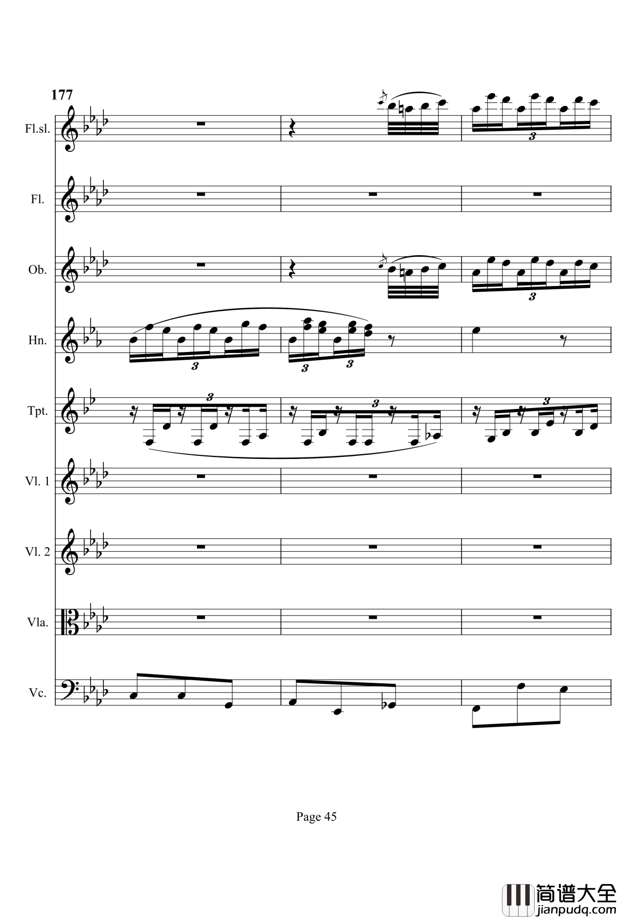 奏鸣曲之交响钢琴谱_第12首_Ⅰ_贝多芬_beethoven
