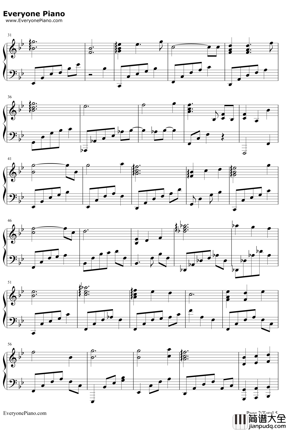 左耳钢琴谱_赵薇_左耳同名主题曲