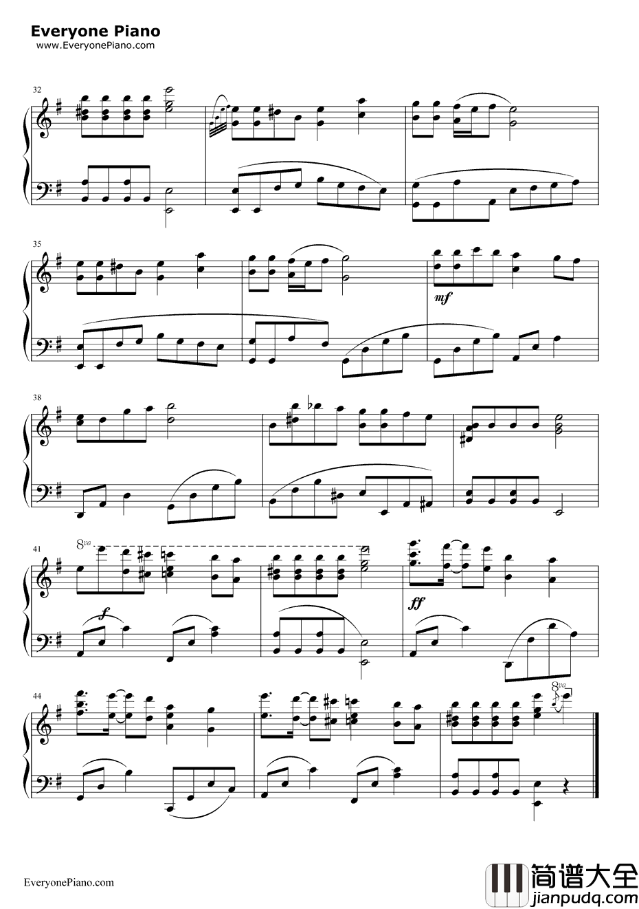 红梅花儿开钢琴谱_杜那耶夫斯基_红莓花儿开_幸福生活插曲
