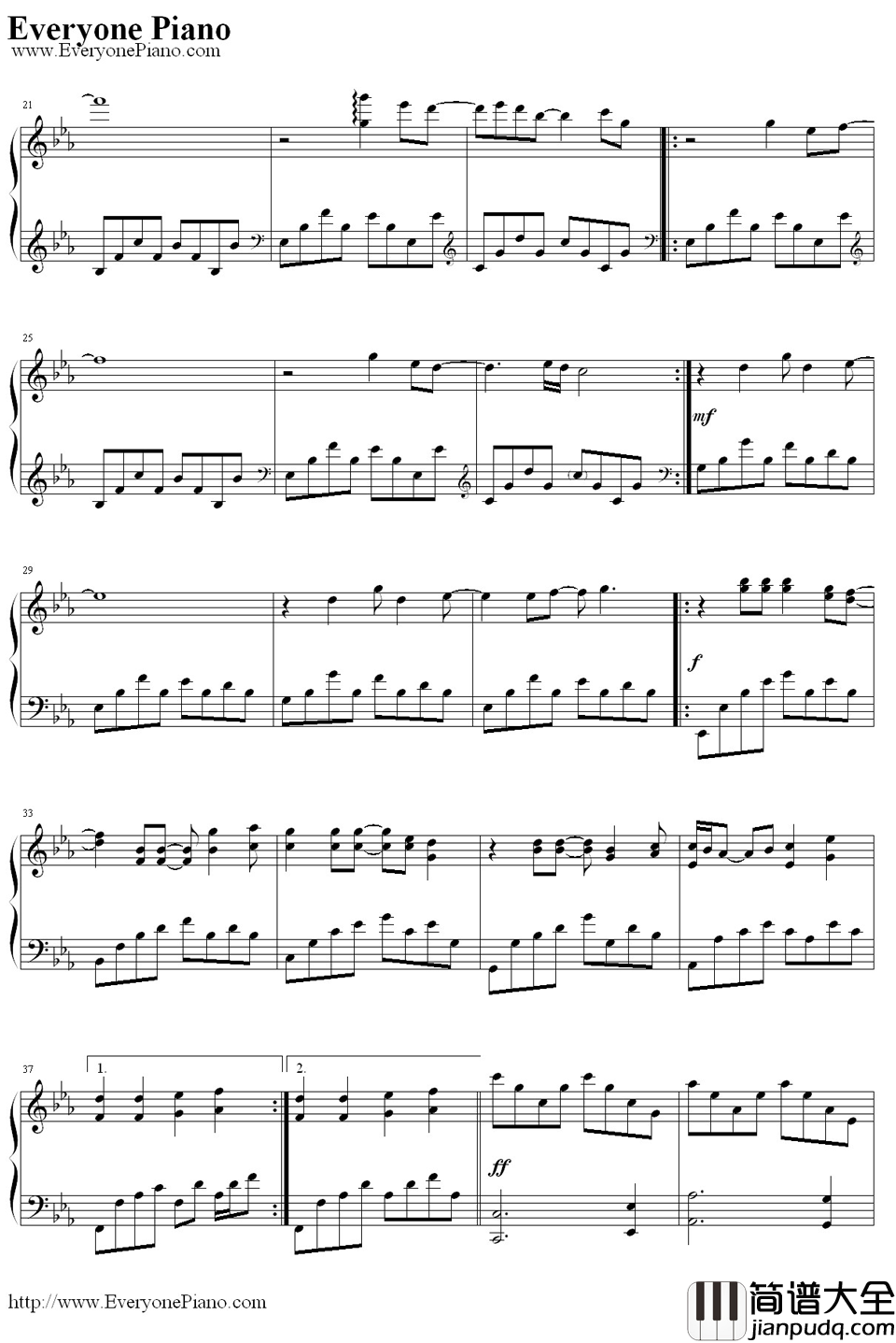 Everytime钢琴谱_布兰妮·斯皮尔斯（BritneySpears）_布兰妮·斯皮尔斯（BritneySpears）