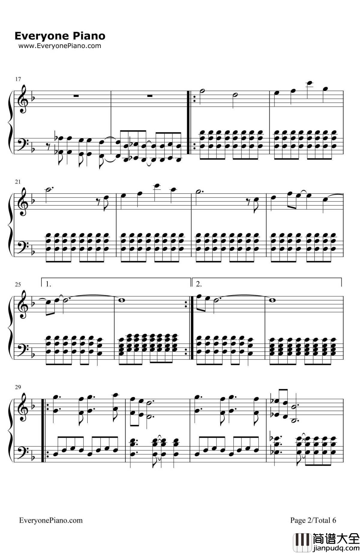 Amaranth钢琴谱_Nightwish