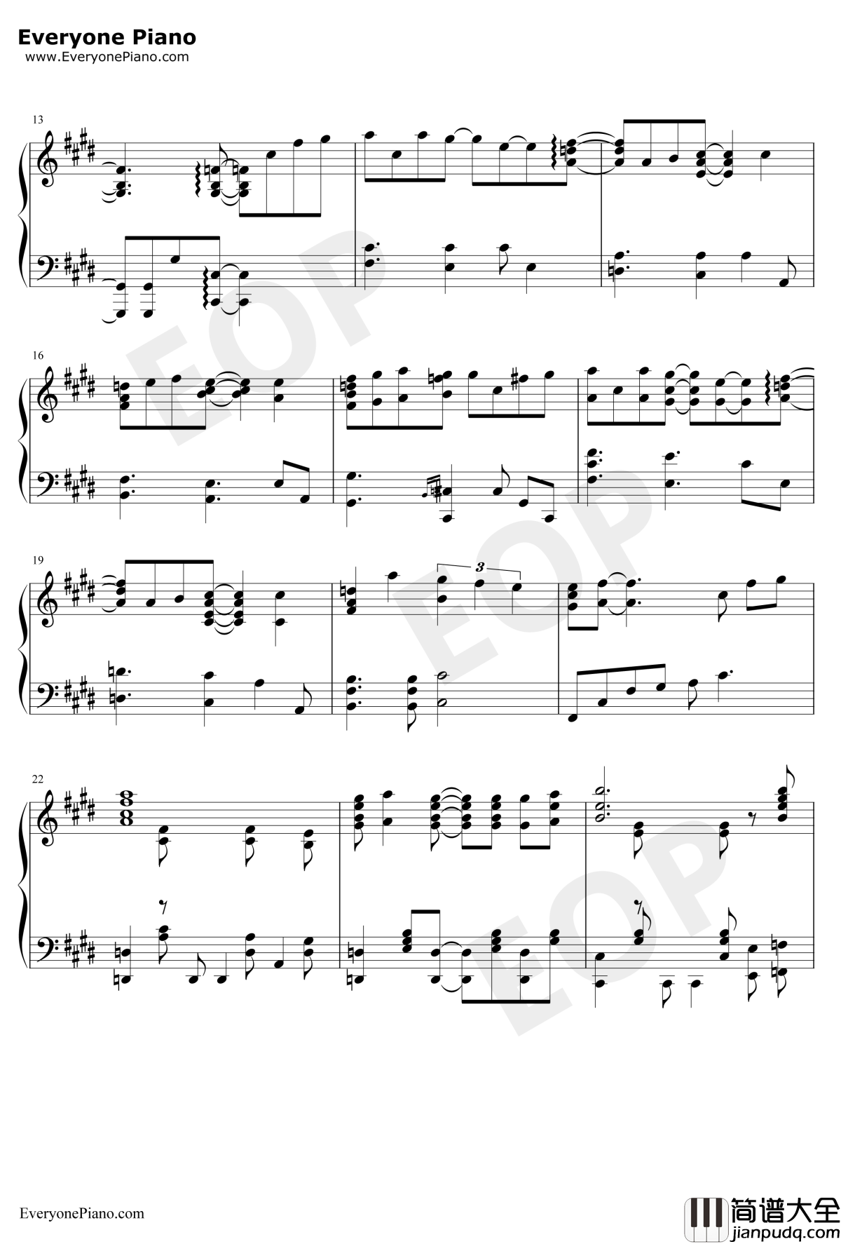 青鸟钢琴谱_水野良树__火影忍者疾风传_主题曲