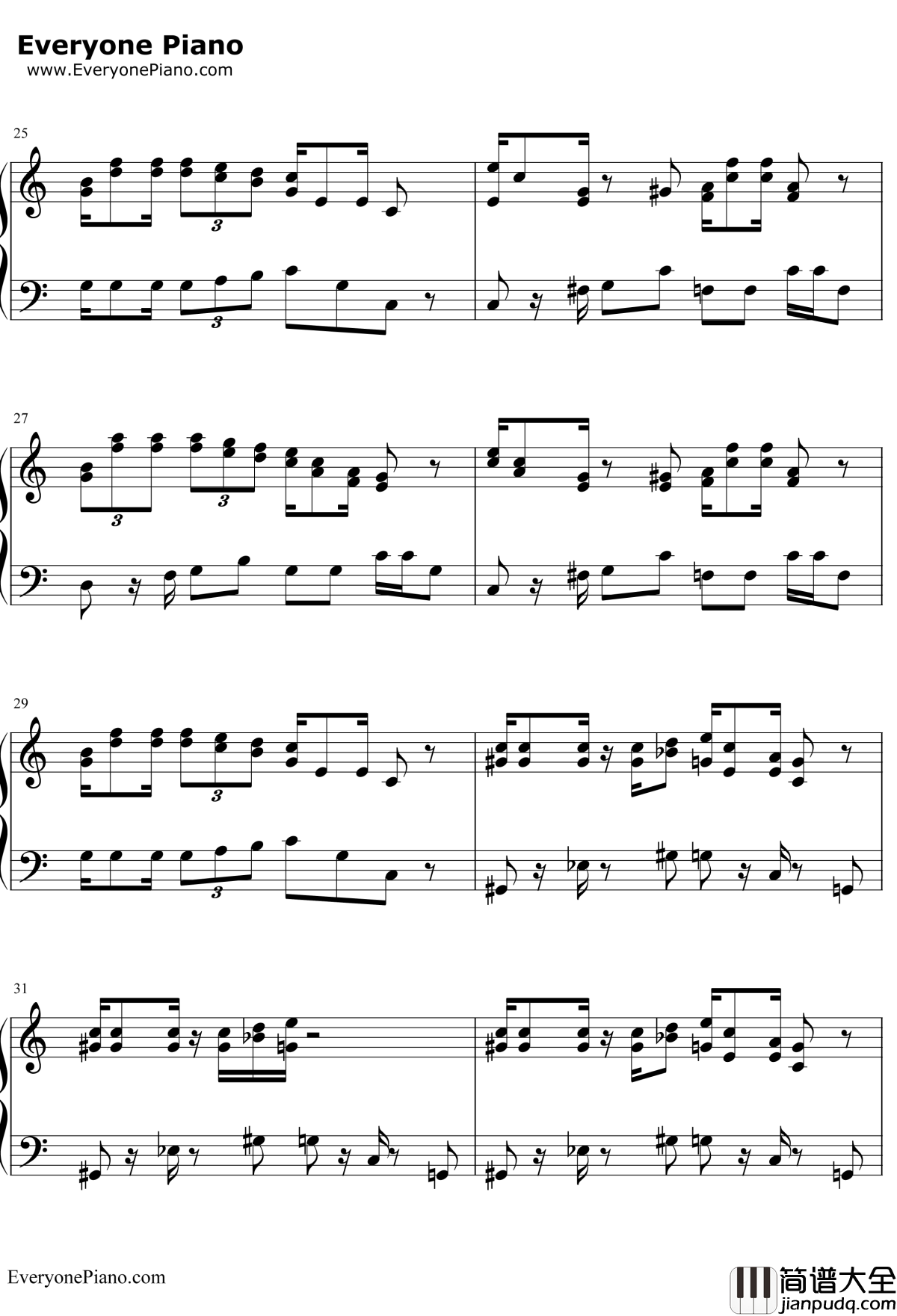 超级玛丽主题曲钢琴谱_近藤浩治_TheSuperMario