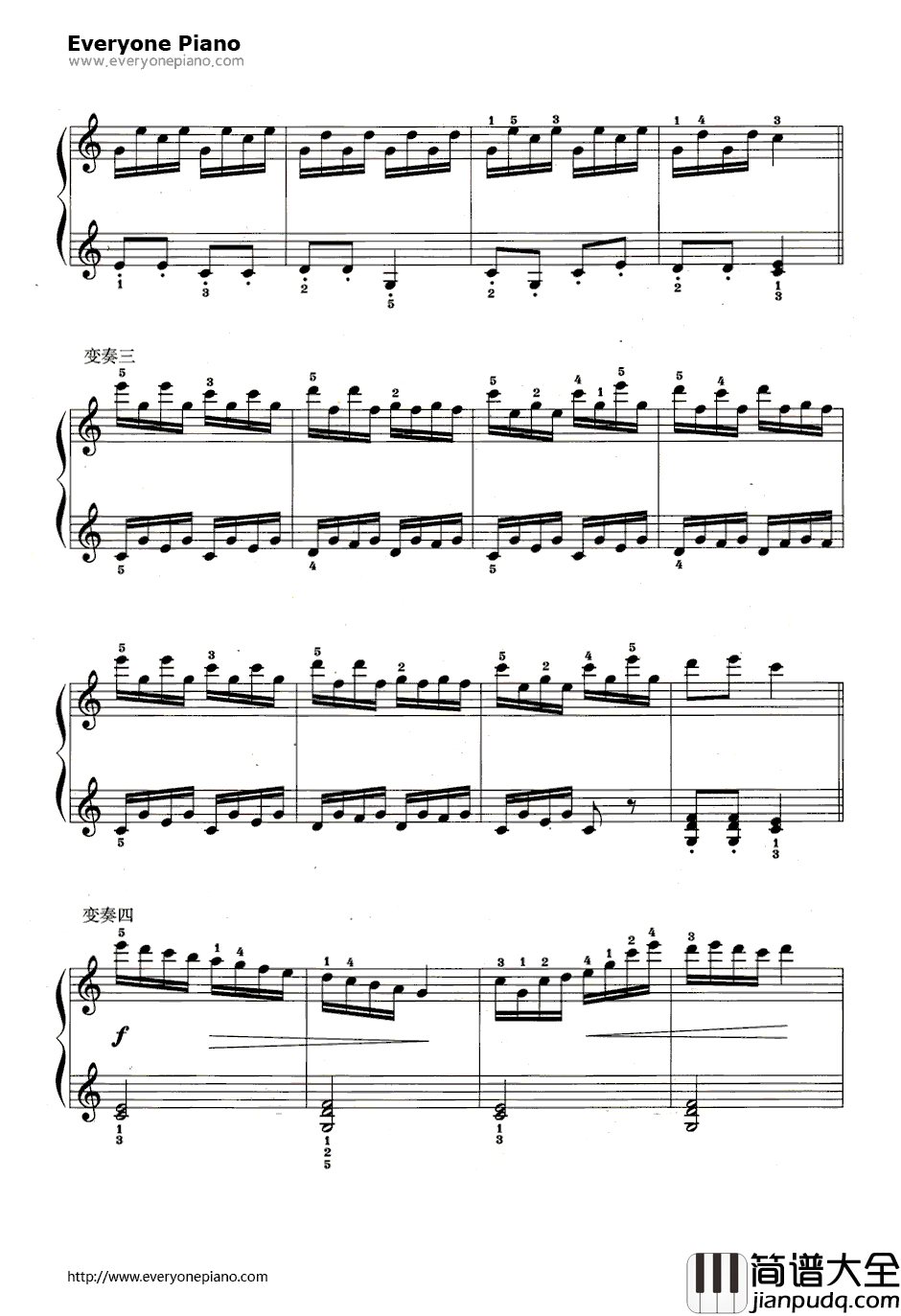 乒乓变奏曲钢琴谱_未知