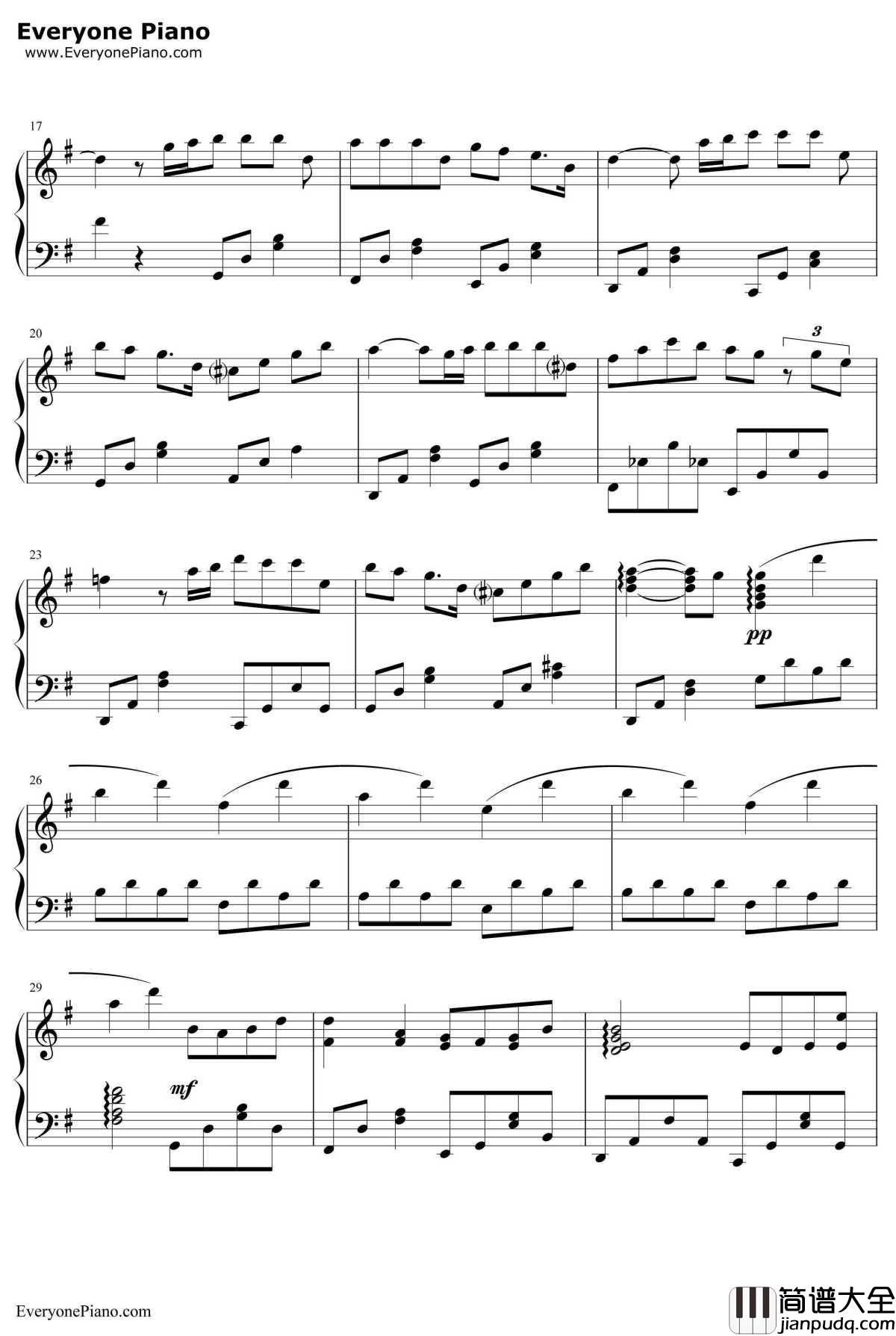 不再见钢琴谱_陈学冬_小时代3：刺金时代主题曲