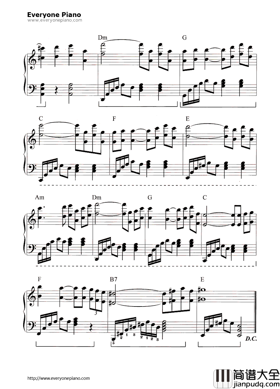 爱情的故事（Love_Story）钢琴谱_Andy_Williams