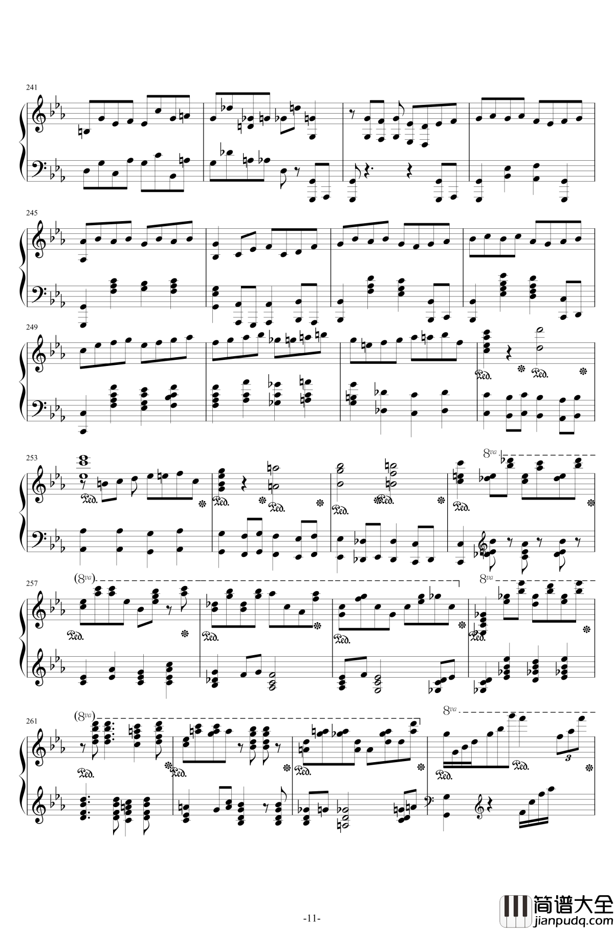 第二钢琴协奏曲钢琴谱_第三乐章独奏版_c小调_拉赫马尼若夫