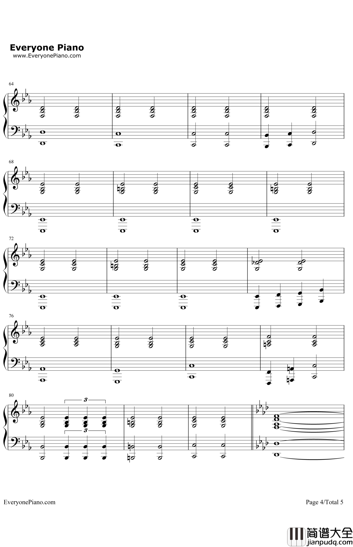 ImpossibleYear钢琴谱_PanicattheDisco