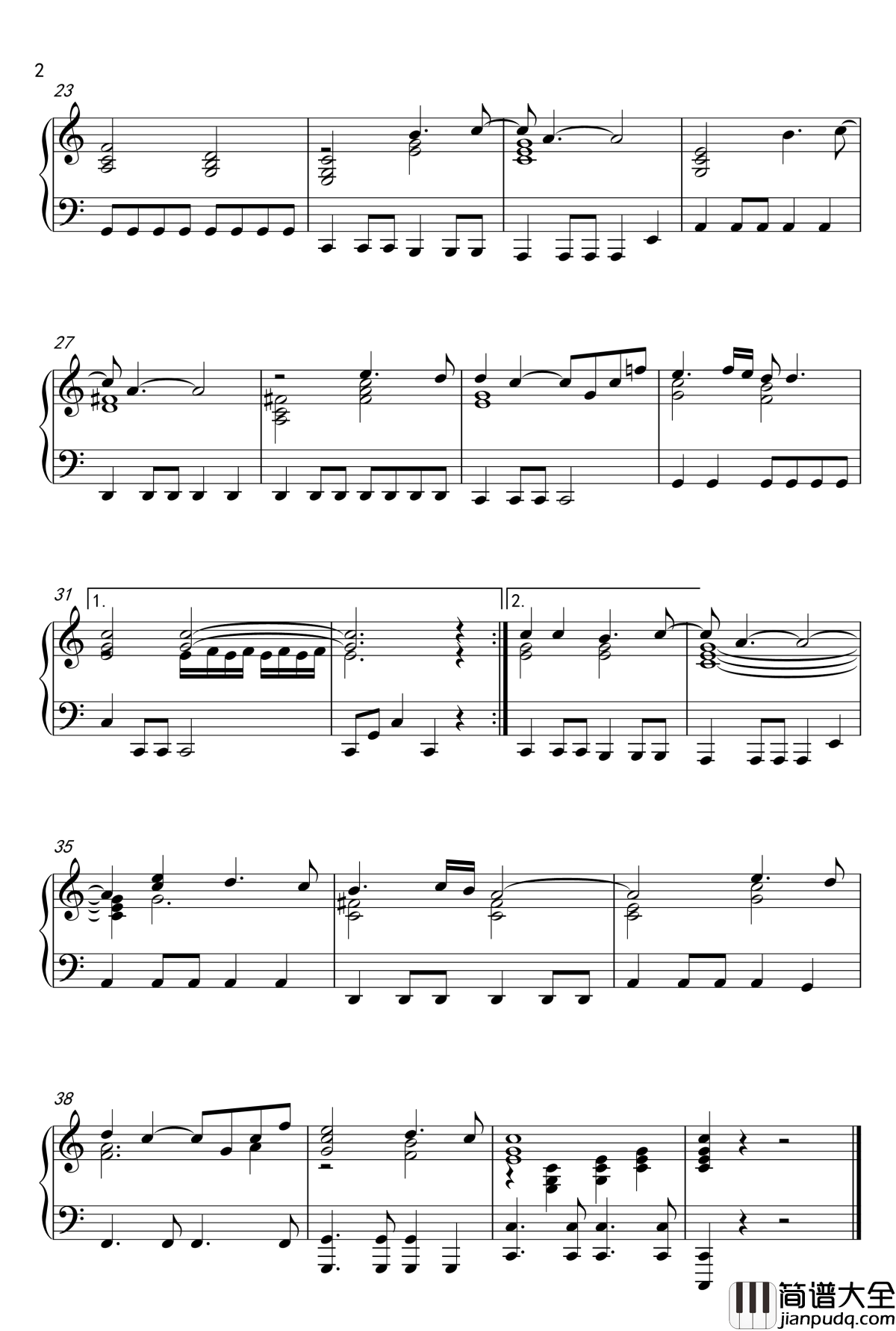 Come_What_May钢琴谱_好莱坞经典电影插曲_David_Bacrwald