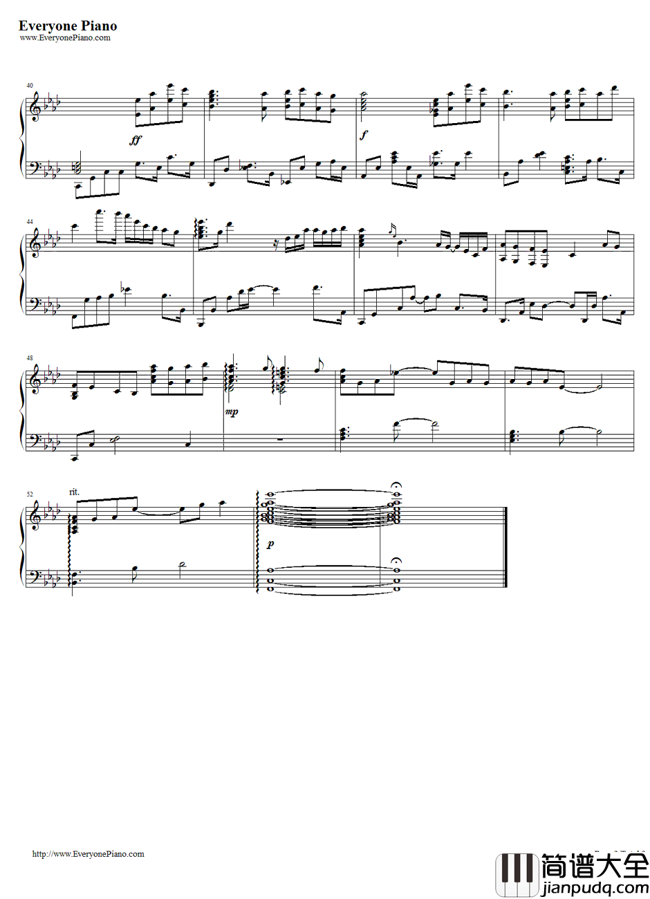 I_will钢琴谱_Chelsy青春之旅_闪耀的青春插曲