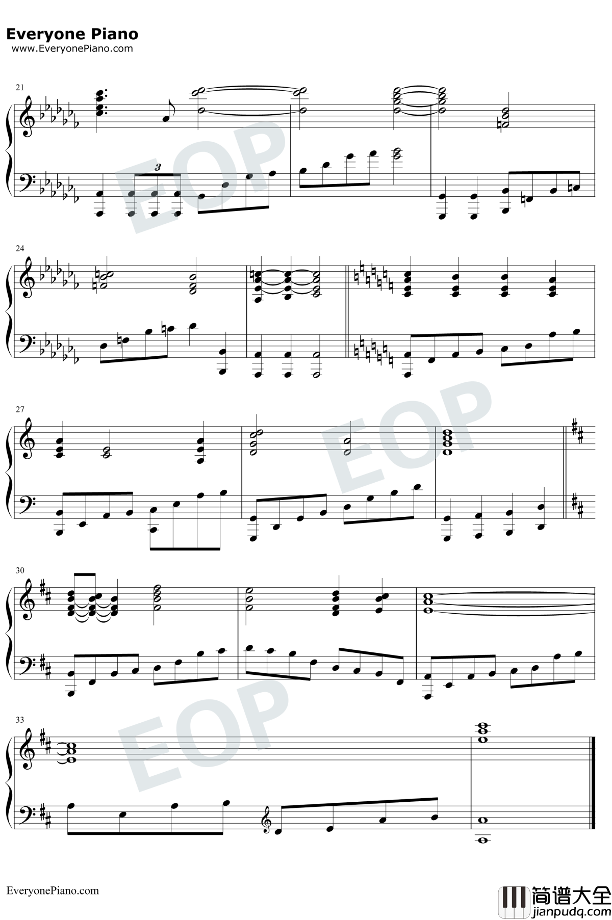 Even_For_You钢琴谱_Alan_Silvestri