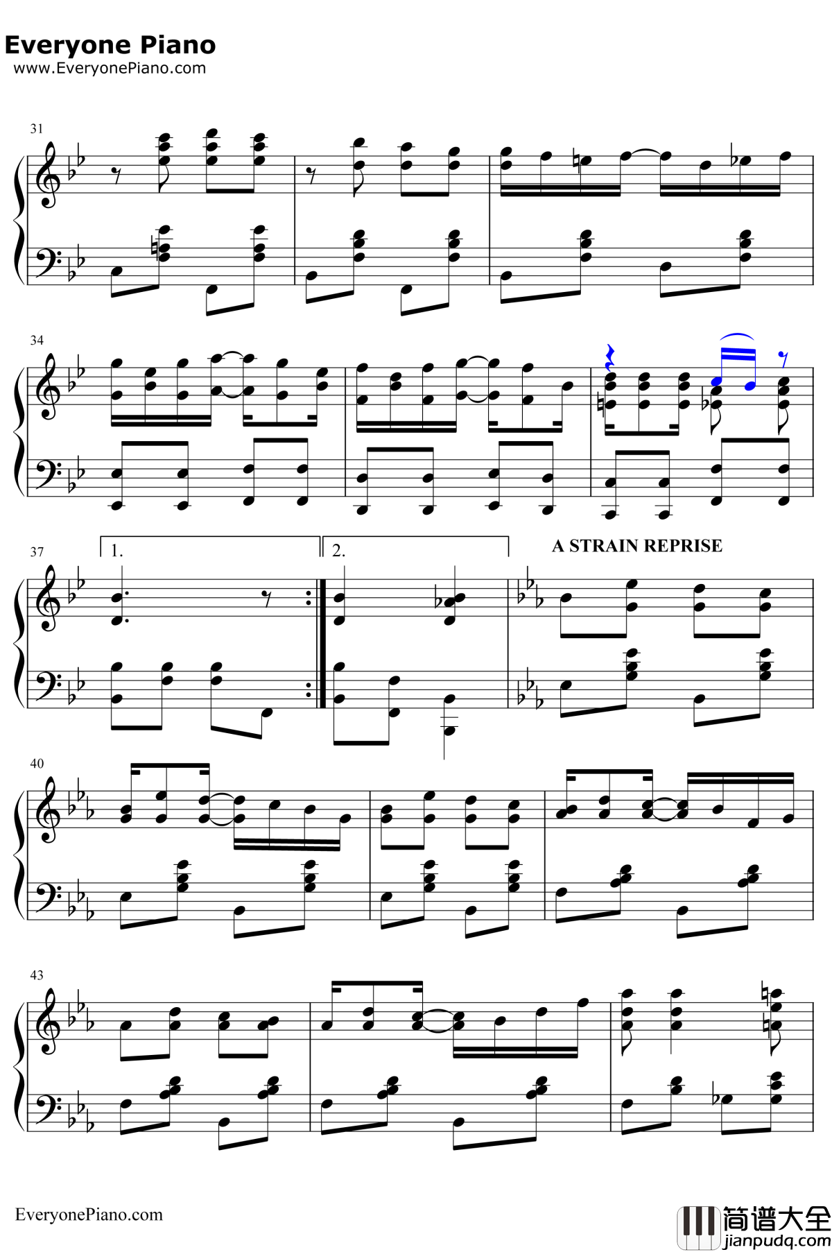 Peacherine_Rag钢琴谱_ScottJoplin_海上钢琴师OST