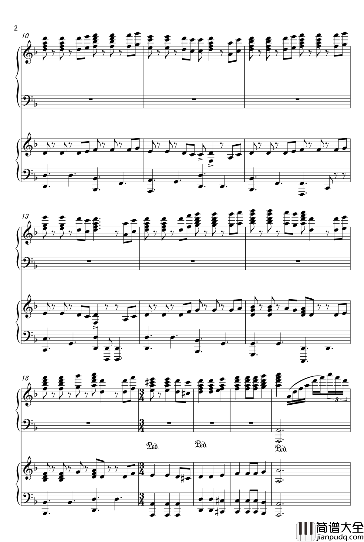 加勒比海盗_四手联弹钢琴谱_Hans_Zimmer