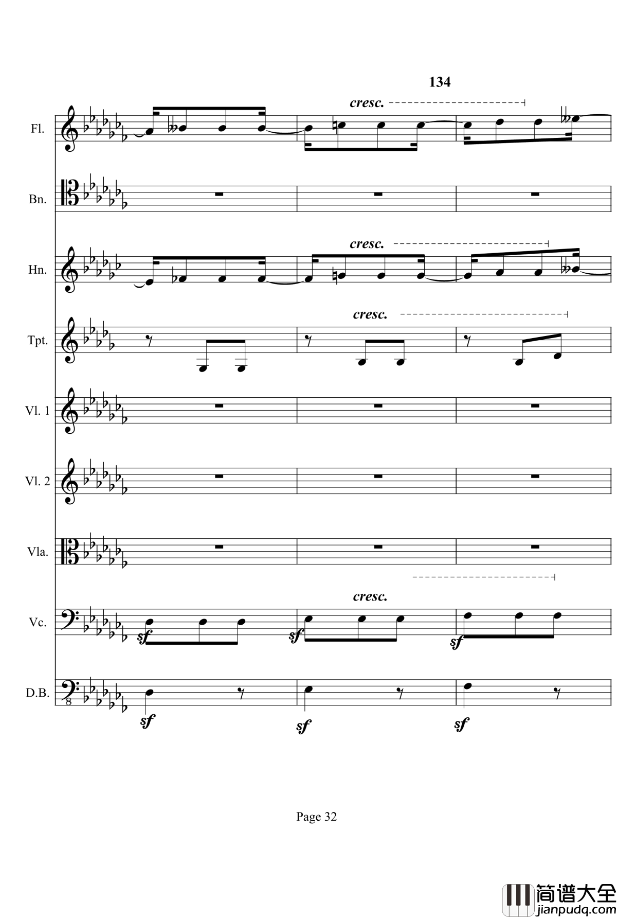 奏鸣曲之交响钢琴谱_第12首_Ⅰ_贝多芬_beethoven