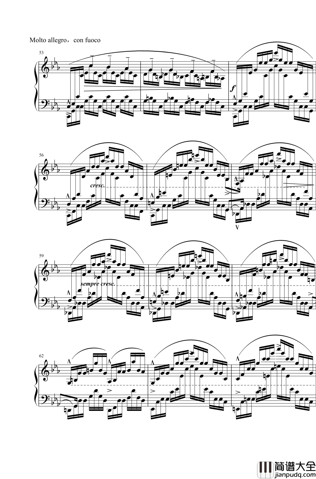 肖邦练习曲钢琴谱_大海_Op.25_No.12_肖邦_chopin
