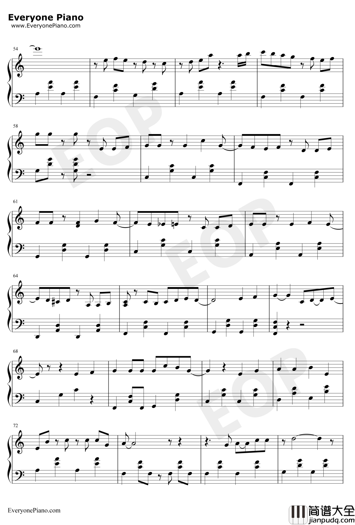 想给你钢琴谱_钟易轩_简易版_十八岁成人纪念单曲