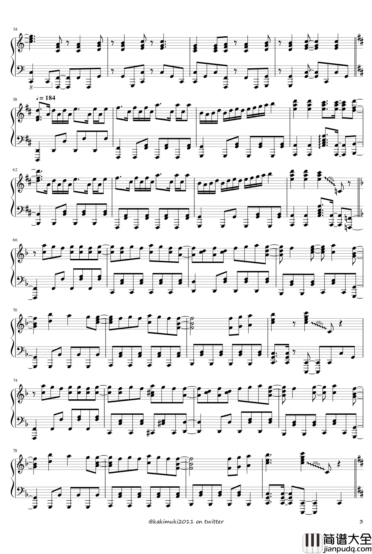 72首动漫名曲连弹钢琴谱_part_3_触手猴