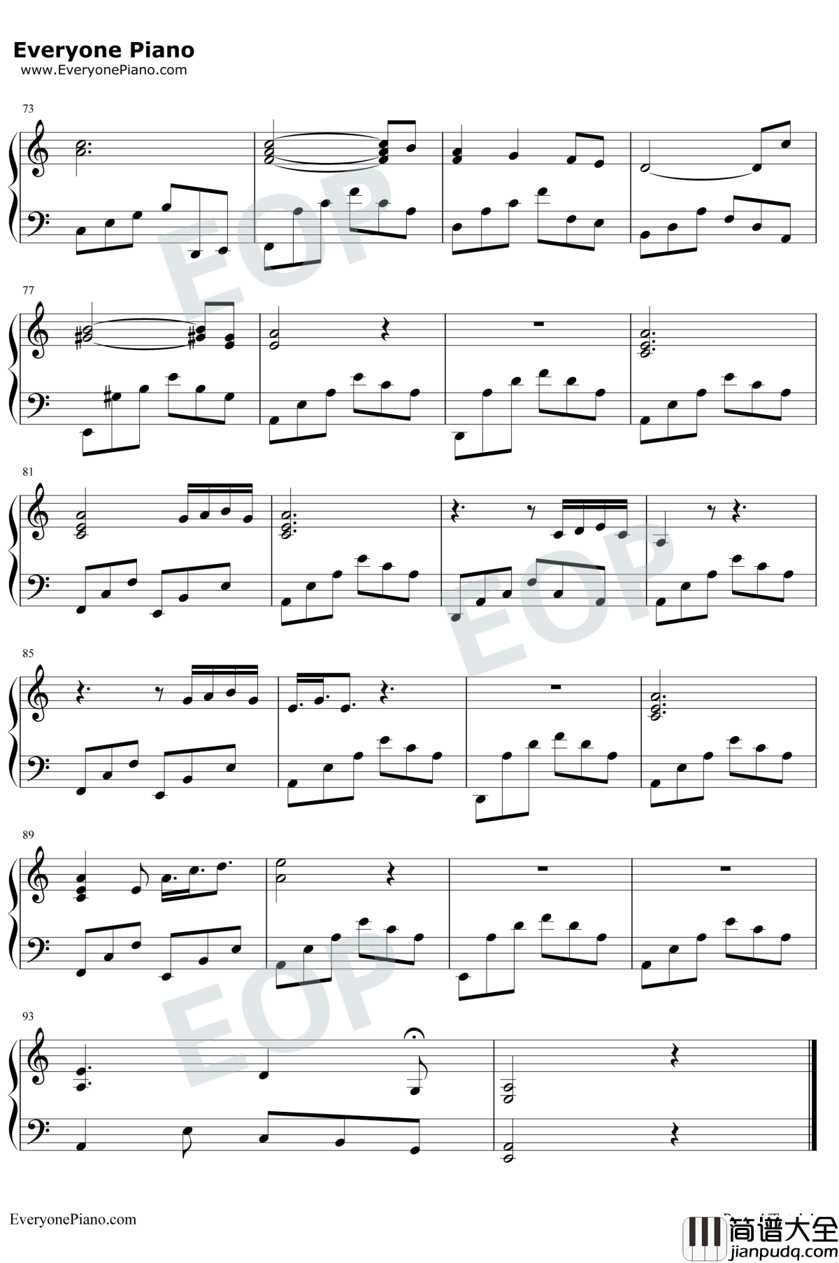 Parisienne_Walkways_钢琴谱_Gary_Moore