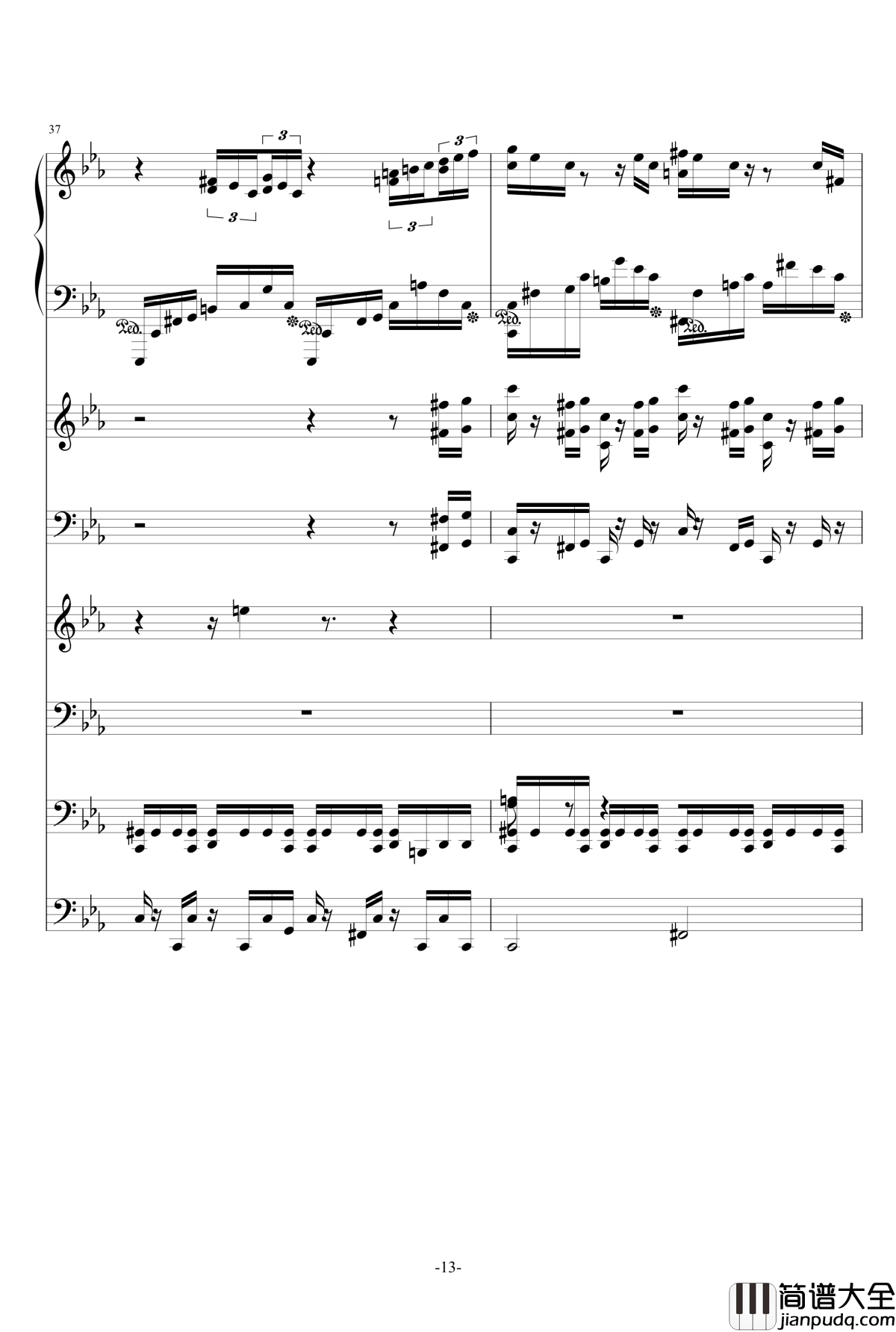 克罗地亚第五号狂想曲钢琴谱_ellocz