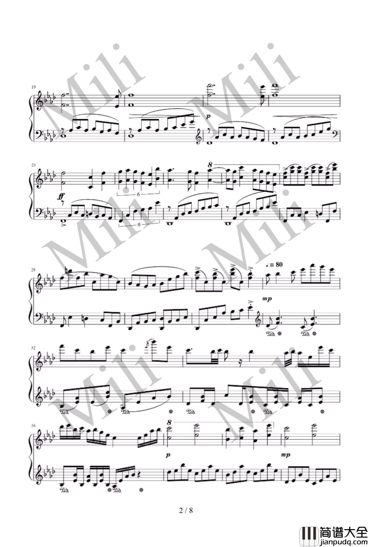 Ephemeral_Full_Version钢琴谱_Mili