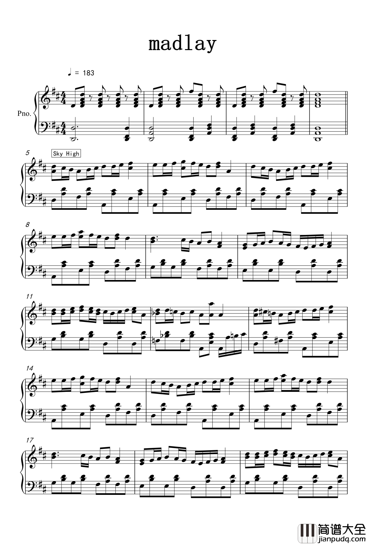 madlay组曲钢琴谱_niconico
