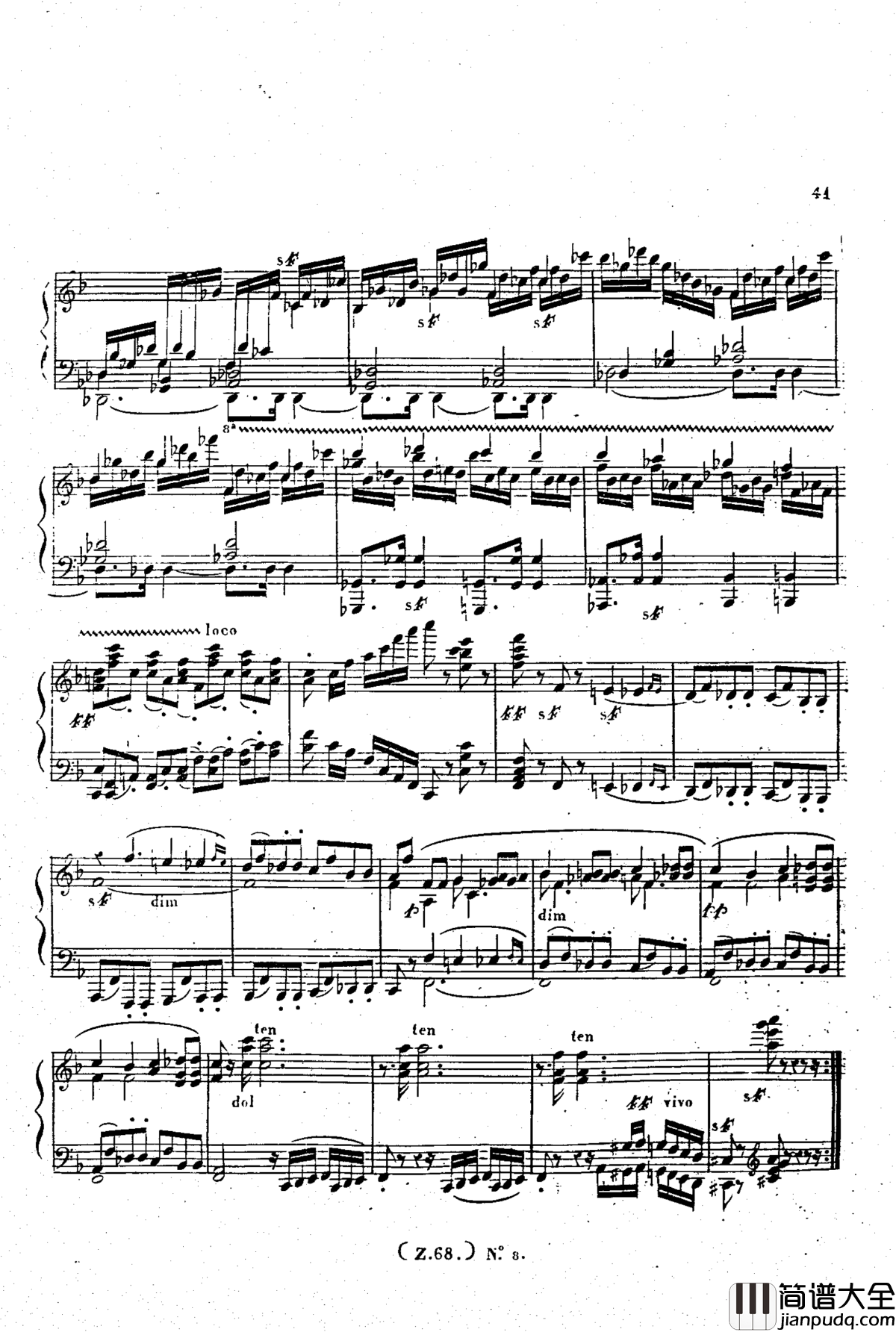 _d小调第六钢琴奏鸣曲_Op.124钢琴谱_车尔尼_Czerny
