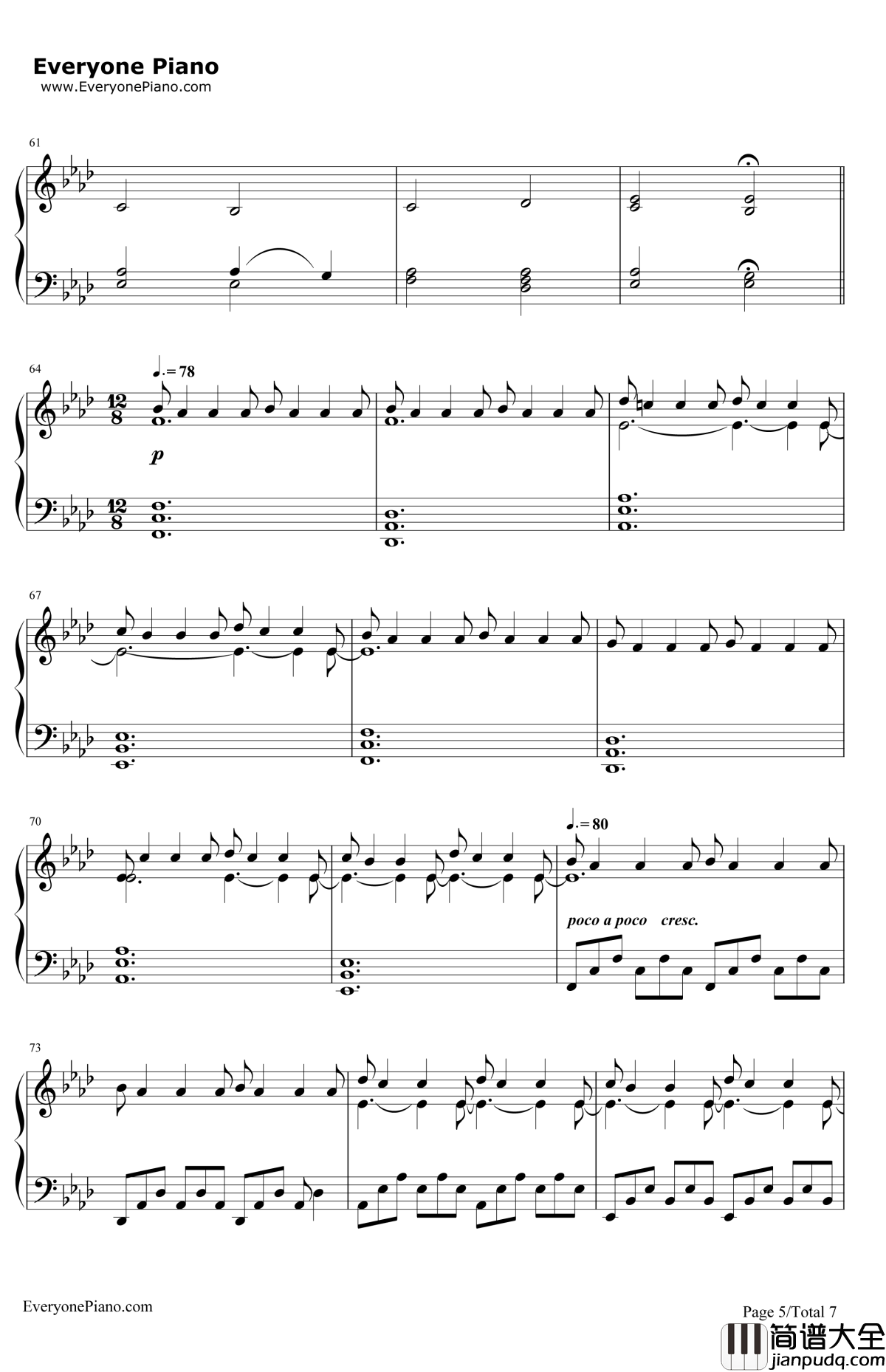 NuvoleBianche钢琴谱_LudovicoEinaudi