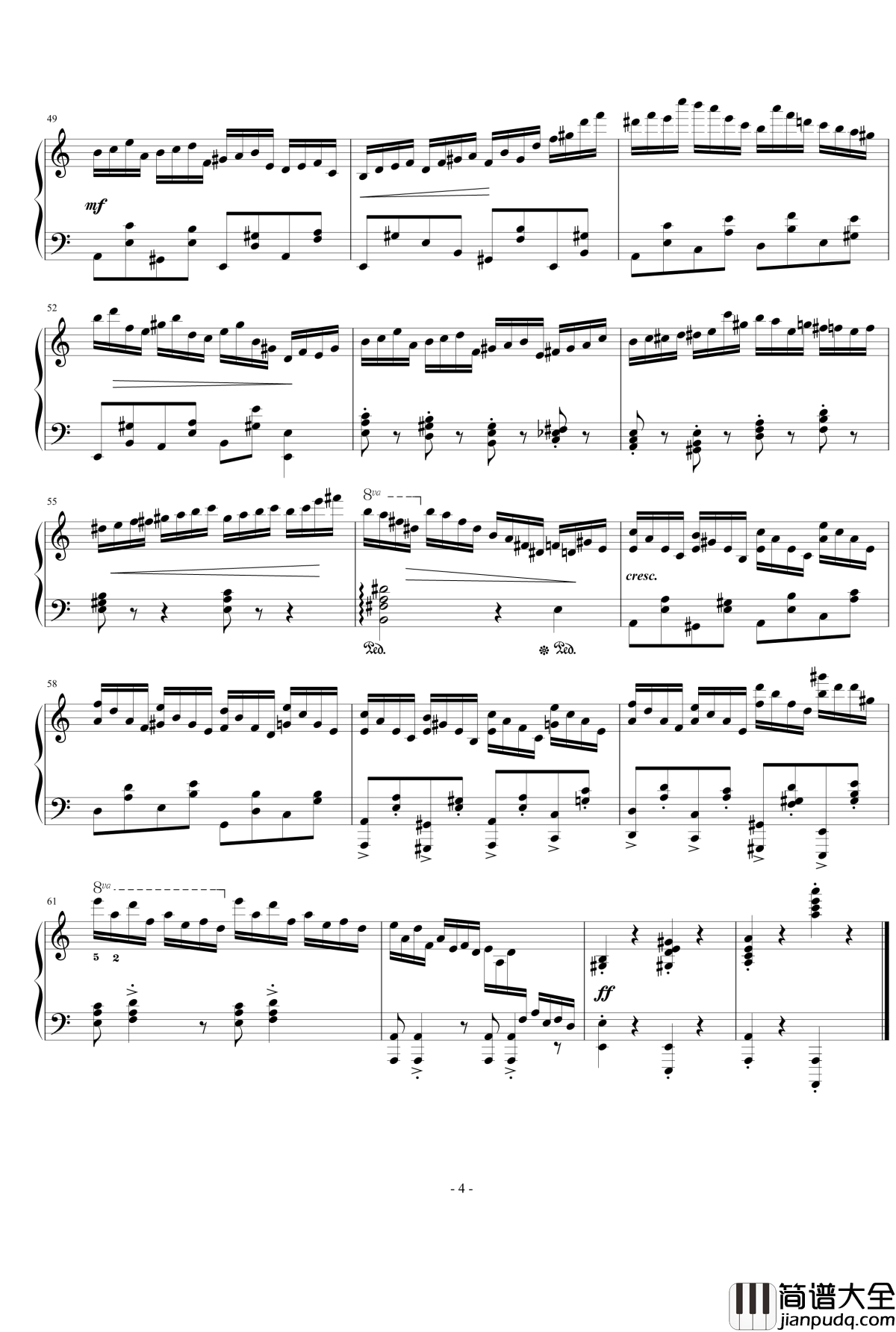 a小调练习曲钢琴谱_匠人音效_yutianyue126