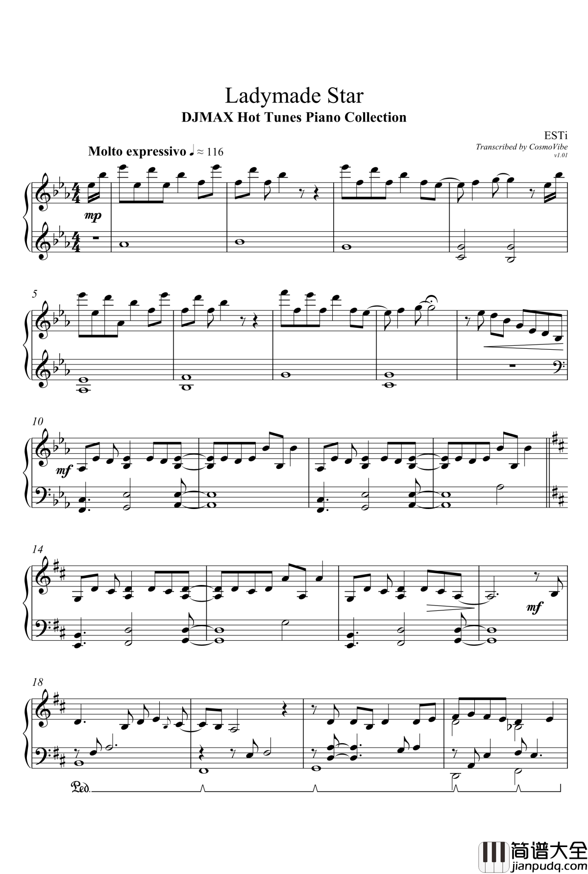 LadymadeStar_piano_collection钢琴谱_DJMAX_ESTi