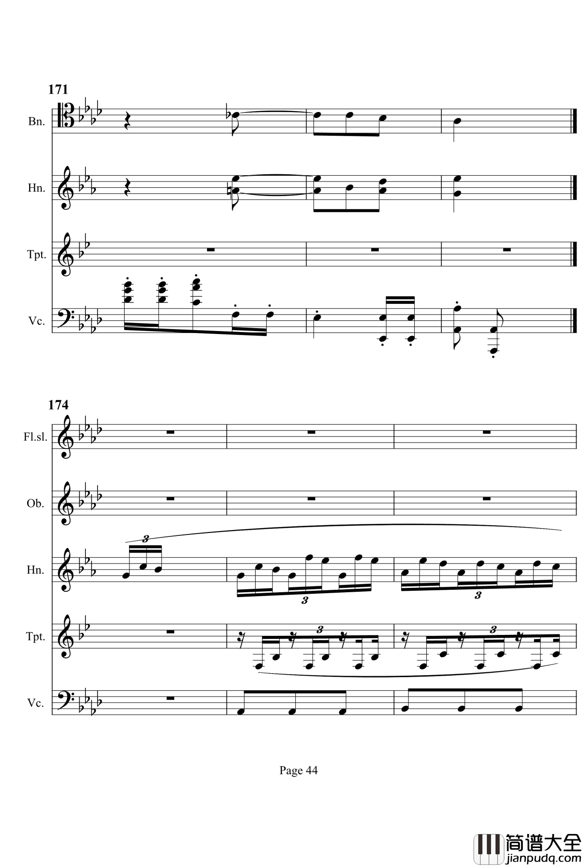 奏鸣曲之交响钢琴谱_第12首_Ⅰ_贝多芬_beethoven